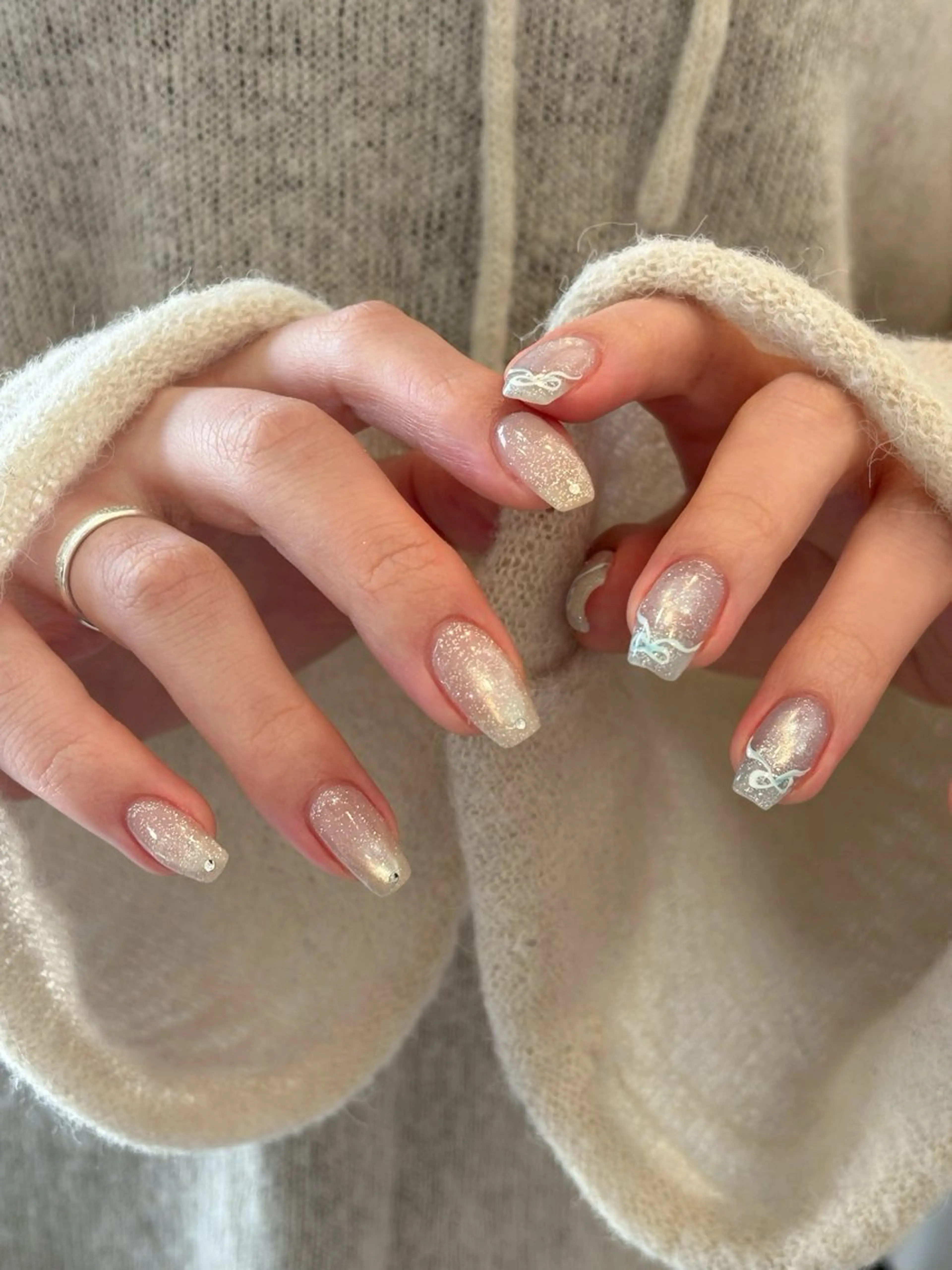 ネイル フラッシュネイル ラメ(グリッター) マグネットネイル charme nailのネイルデザイン