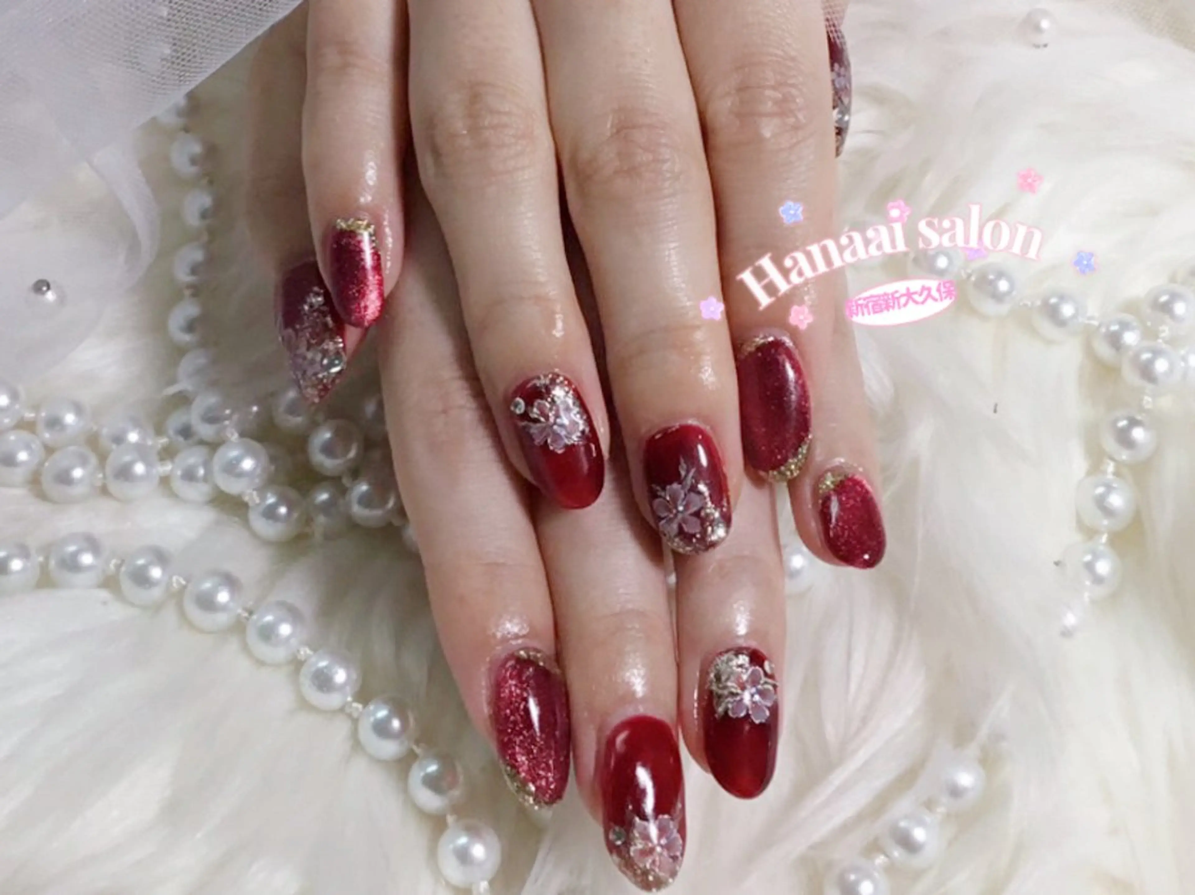 ミディアム ハンドネイル Hanaai Salon新大久保店のネイルデザイン