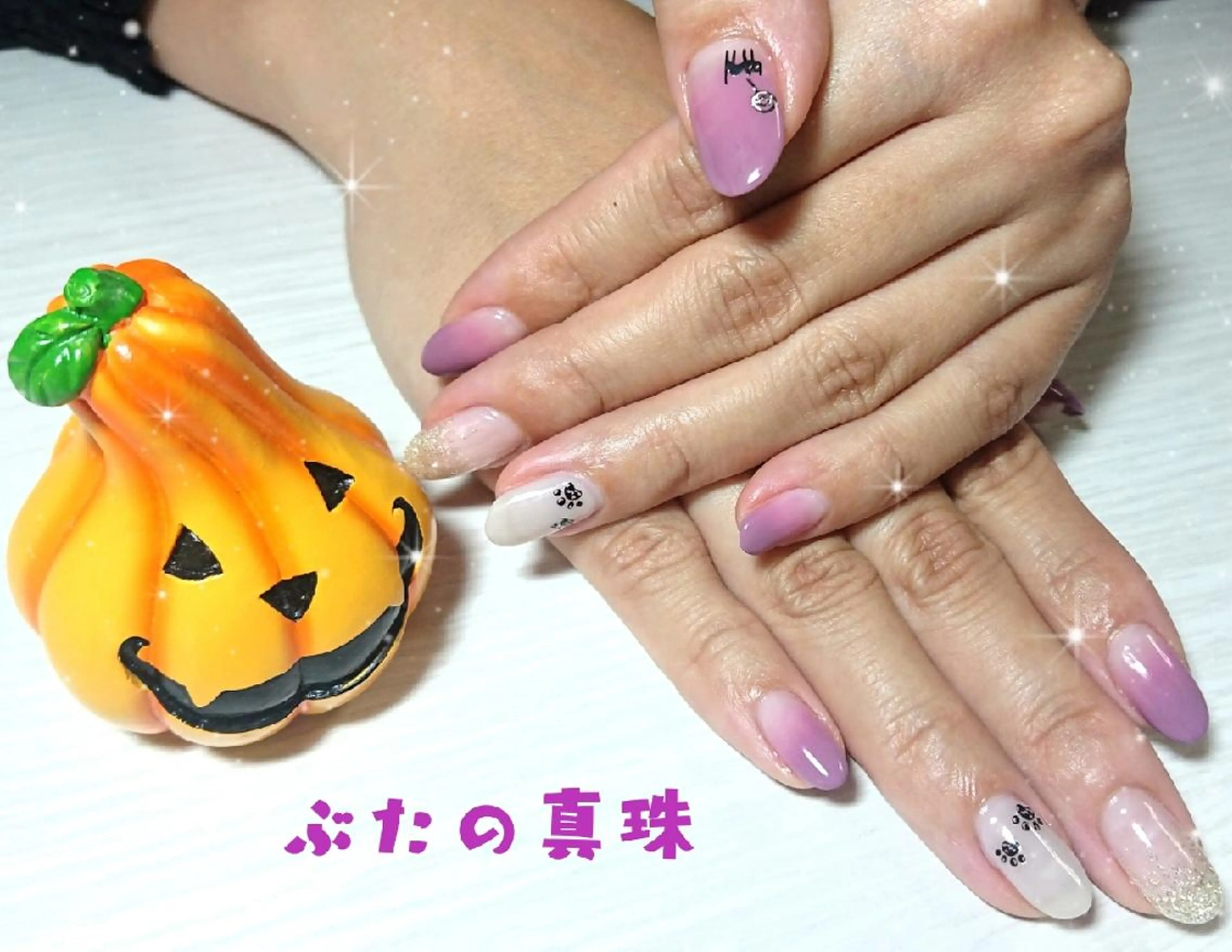 ネイル ハロウィン ハンドネイル 林 珠里のネイルデザイン