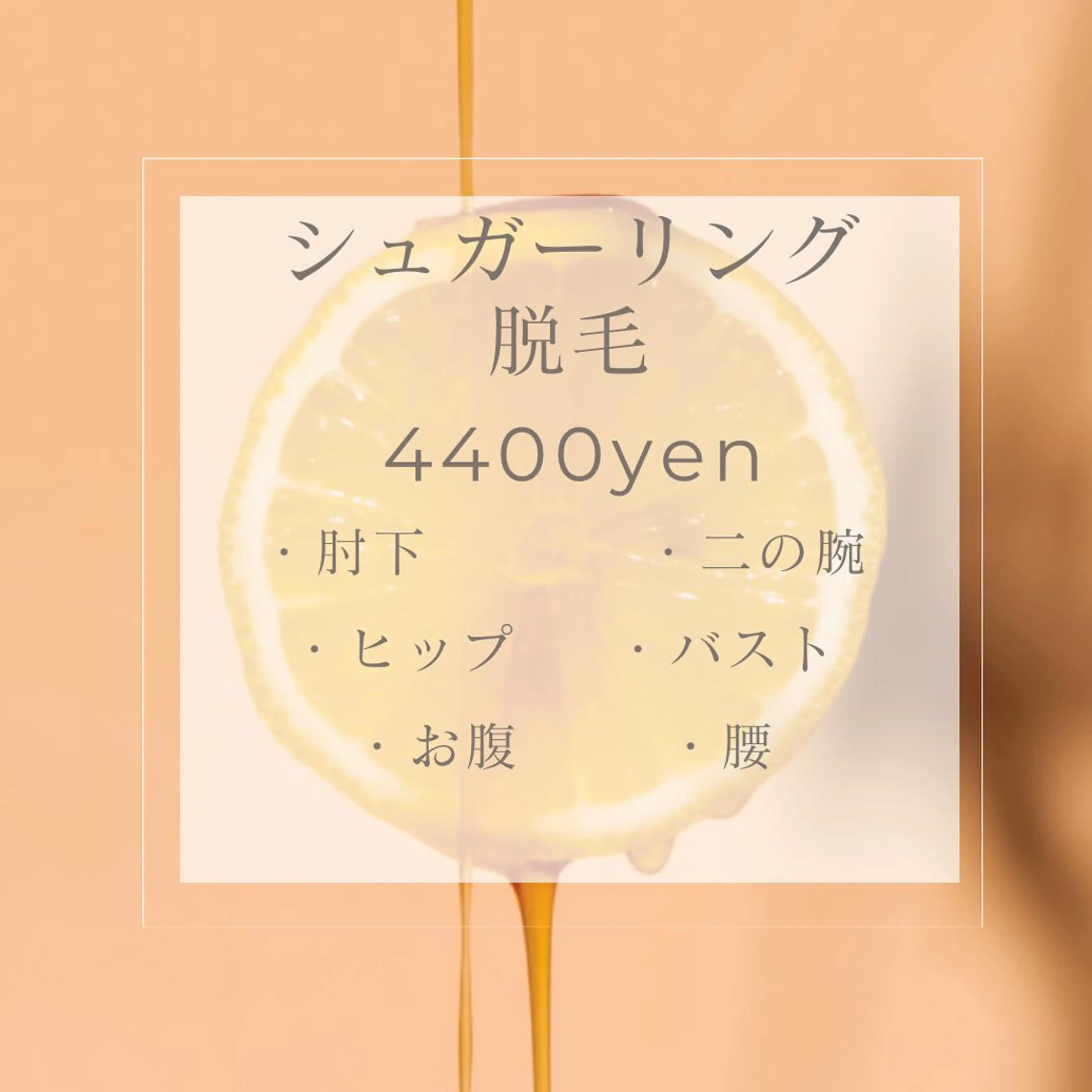 【シュガーリング】4400円🌼肘下/二の腕/おなか/腰/バスト/ヒップの写真
