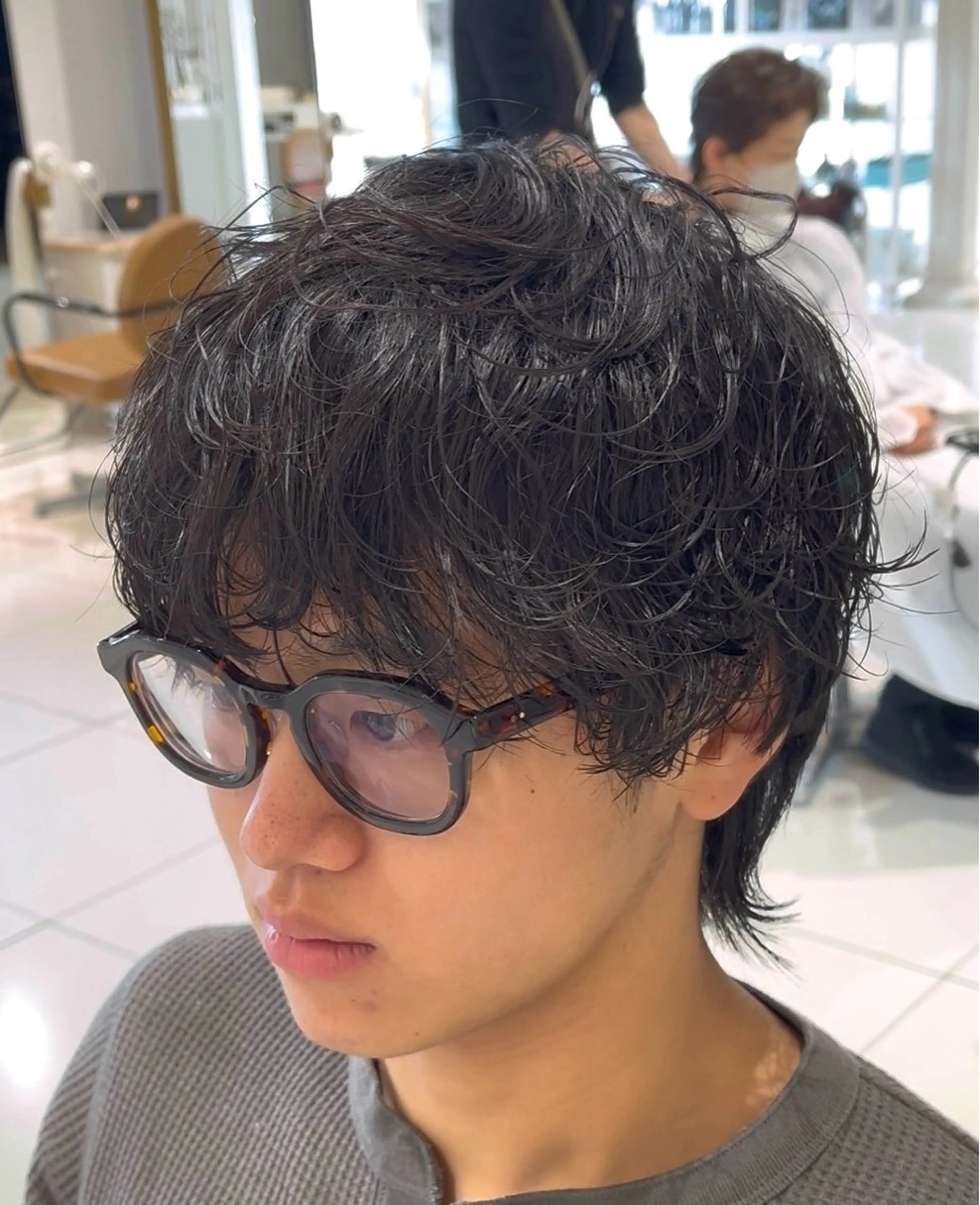 ミディアム ミディアムパーマ カット パーマ 新潟メンズパーマ⚽️ 髙井　陽のヘアスタイル