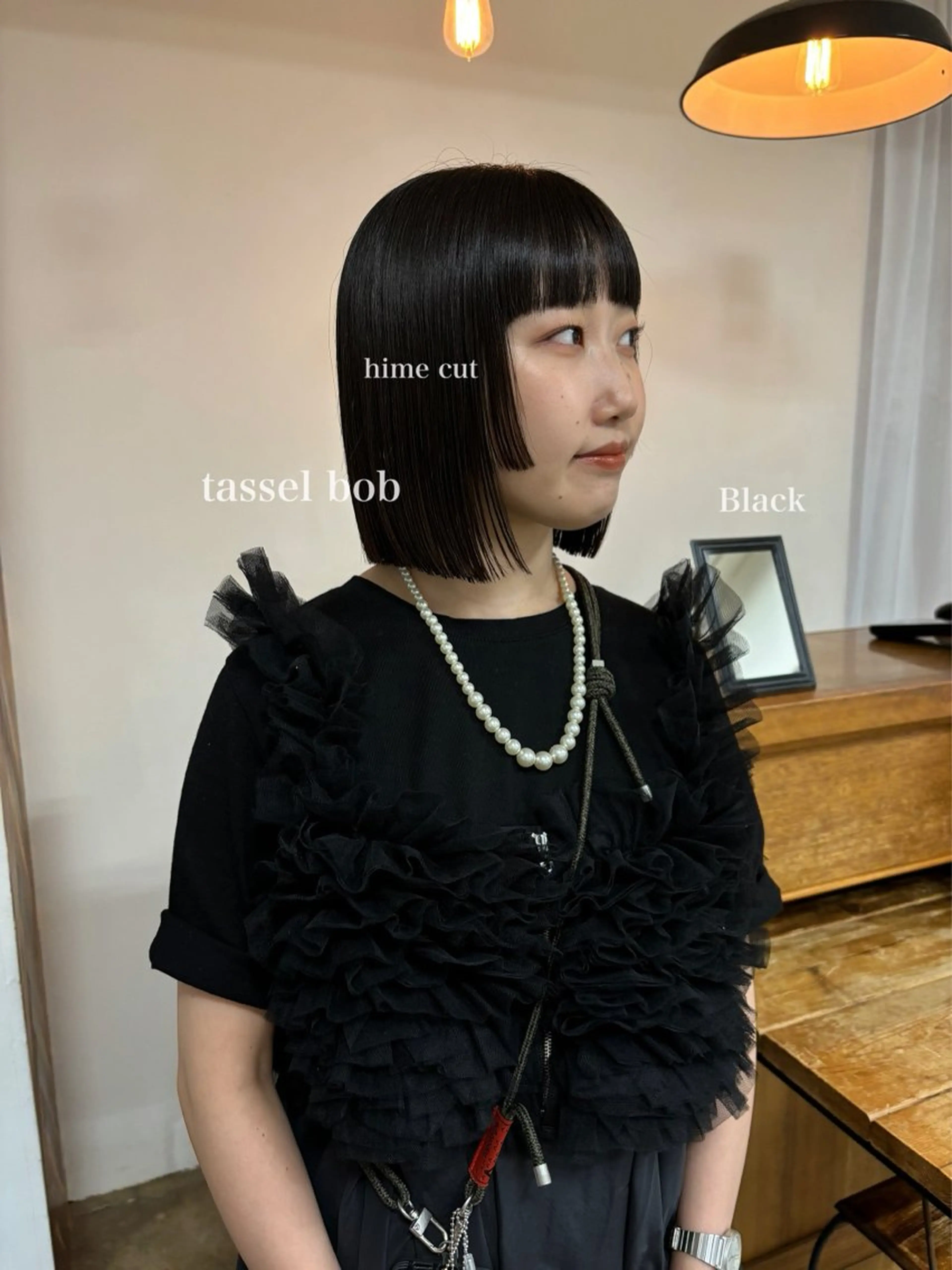 ミディアム カラー カット ヘアカラー トリートメント ボブ&透明感カラー ♡TOMOEのヘアスタイル