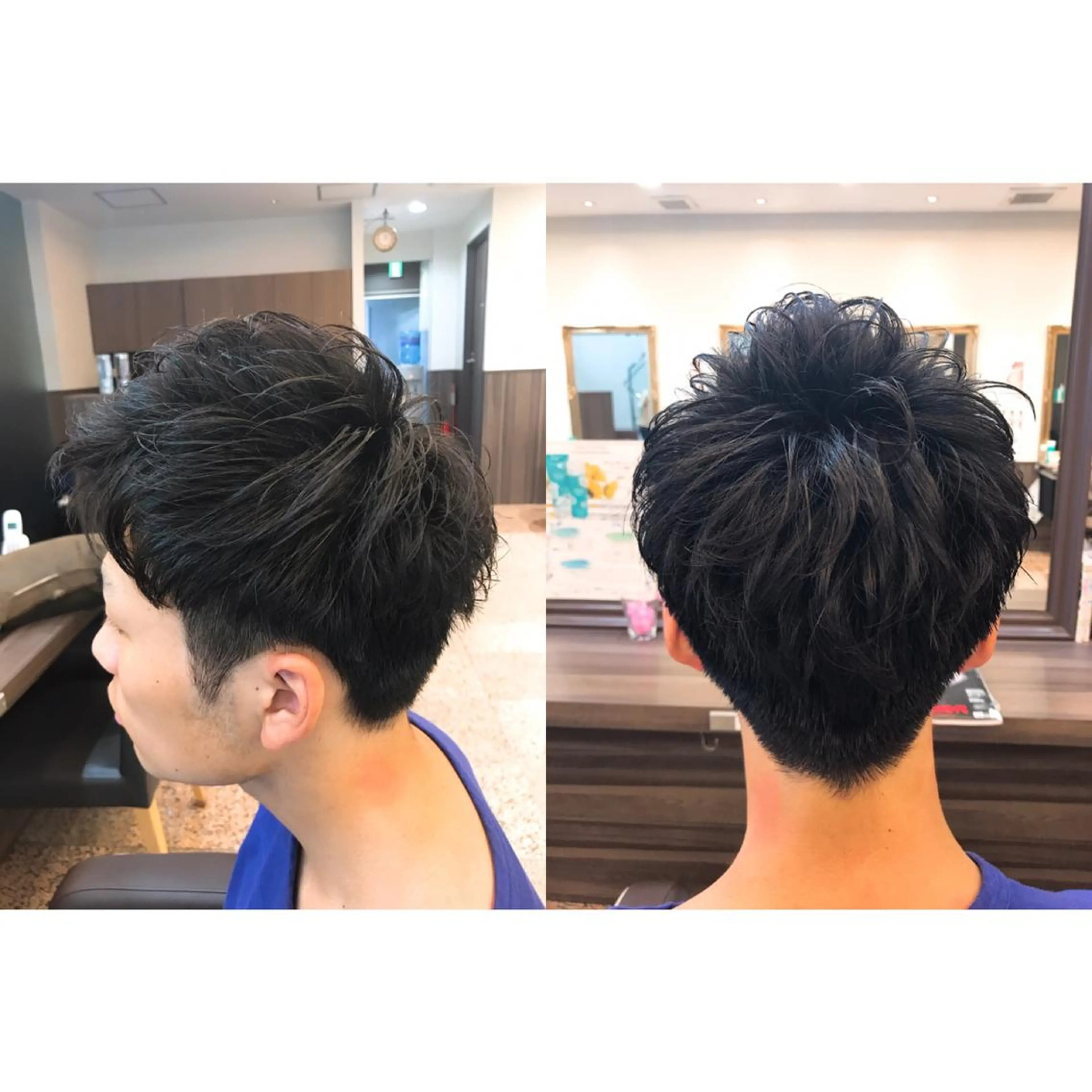 ショート パーマ メンズ 内野 光葉のヘアスタイル