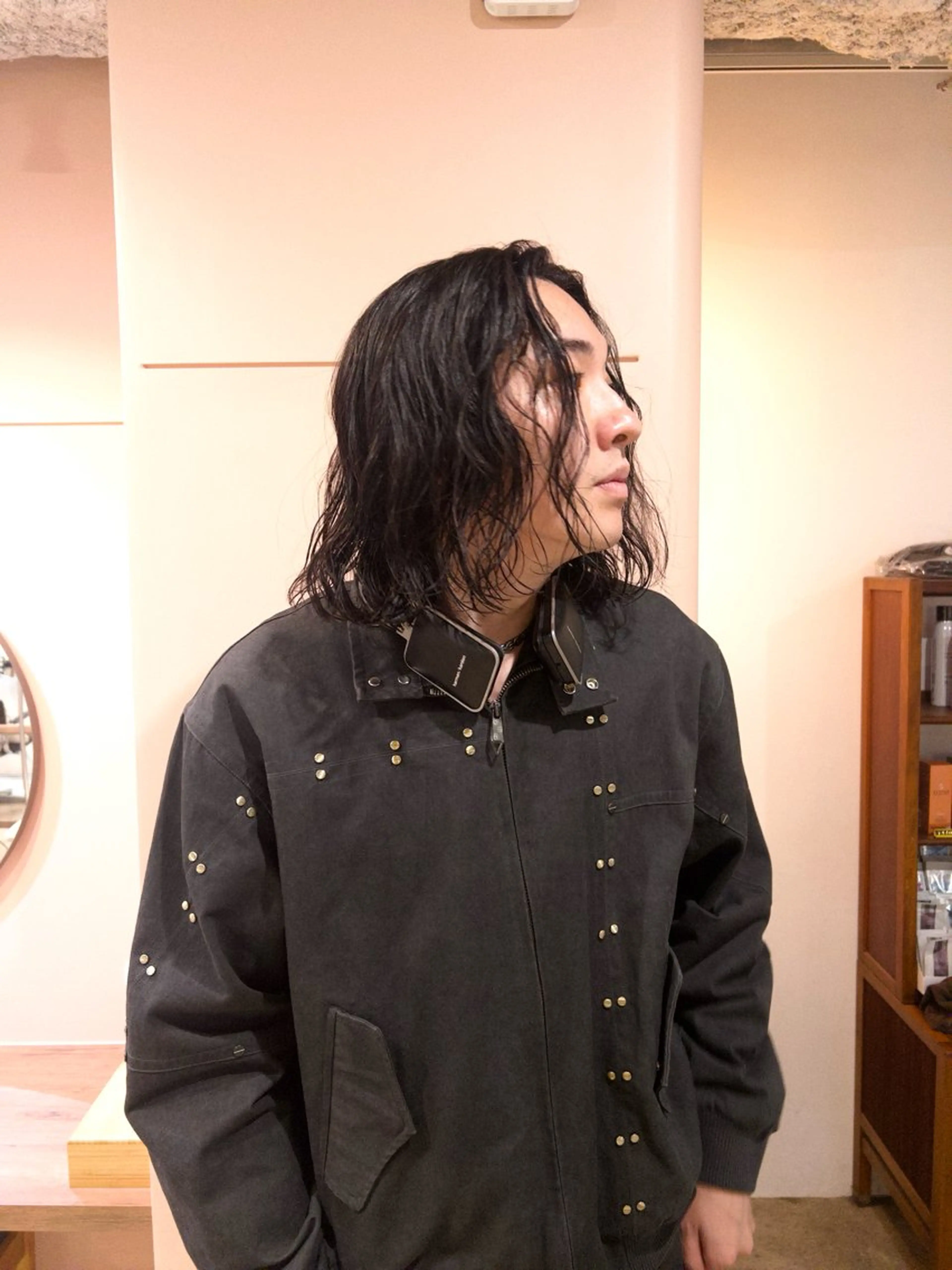 セミロング パーマ メンズ カット パーマ 🎀suzuna 透明感colorのヘアスタイル