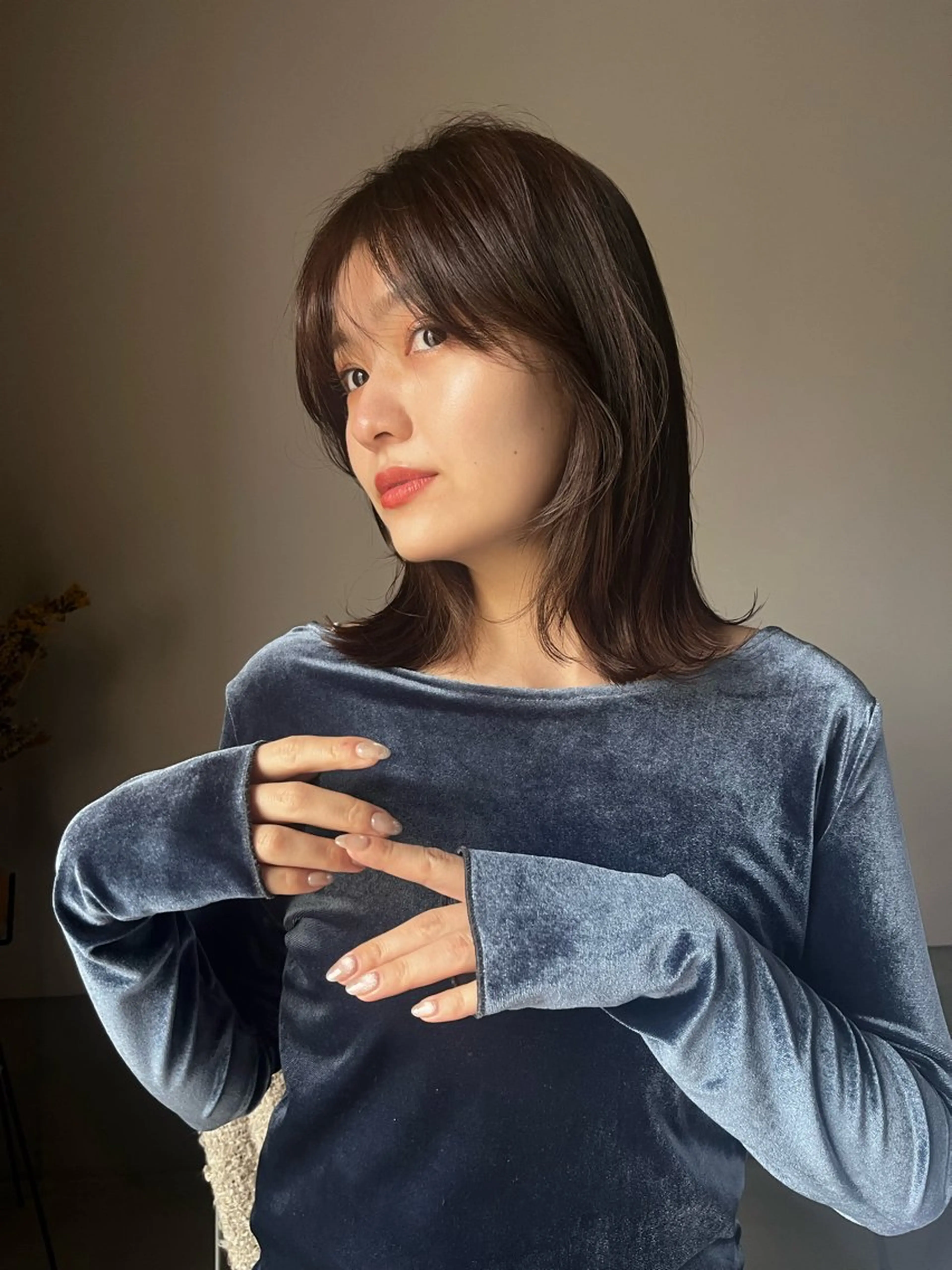 ミディアム カラー ボブ くびれヘア レイヤーカット MINX The pass所属・透明感ケアカラー/ レイヤー/ryokaのヘアスタイル