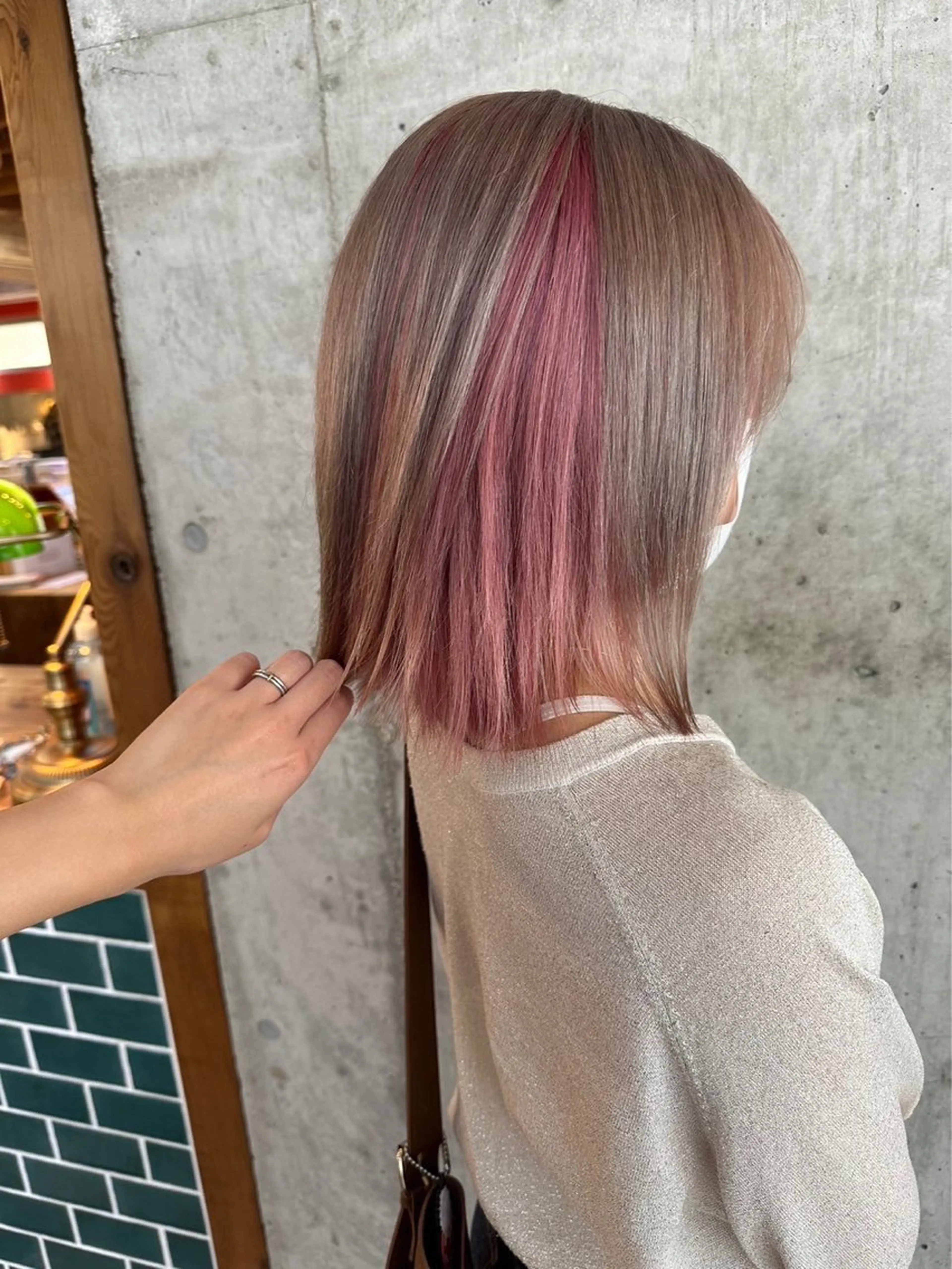 ミディアム ヘアカラー ♥️ボブ/ブリーチ なしカラー/mahoのヘアスタイル