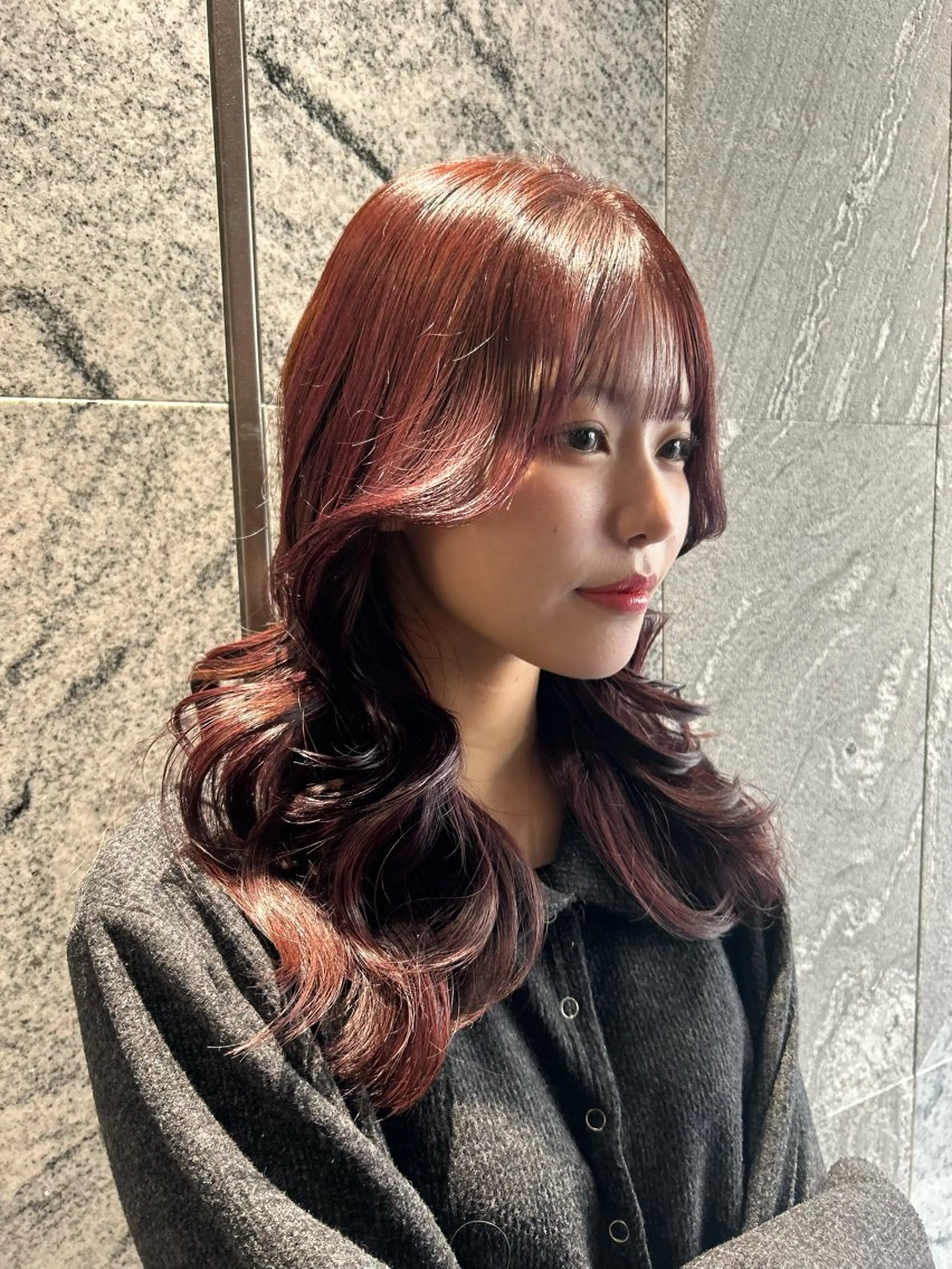 ミディアム 縮毛矯正 カット ヘアカラー 名古屋／似合わせ カット／カラー🫧のヘアスタイル