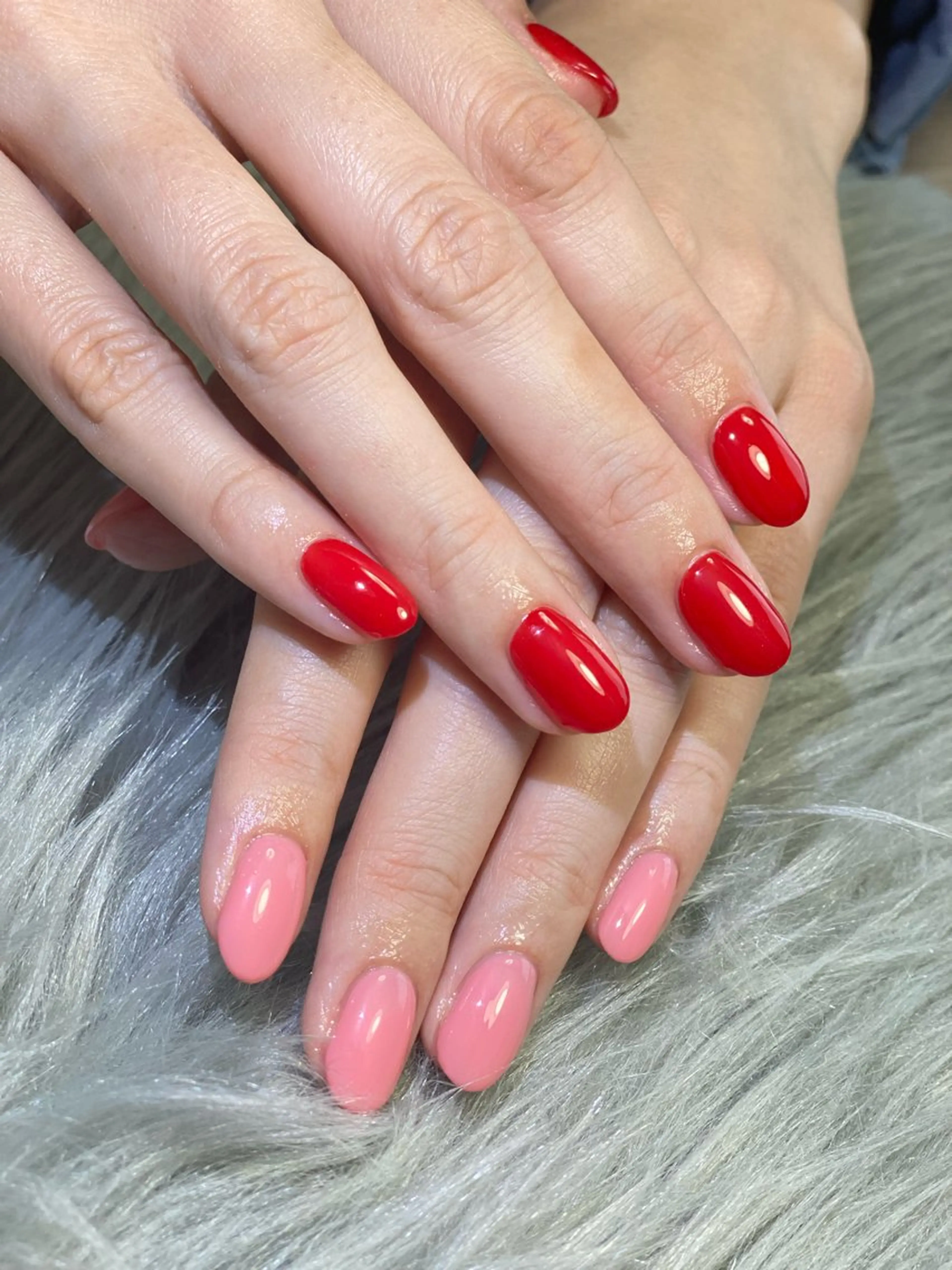 ネイル ピンク 赤色 Esthetic Will所属・will 有希のネイルデザイン