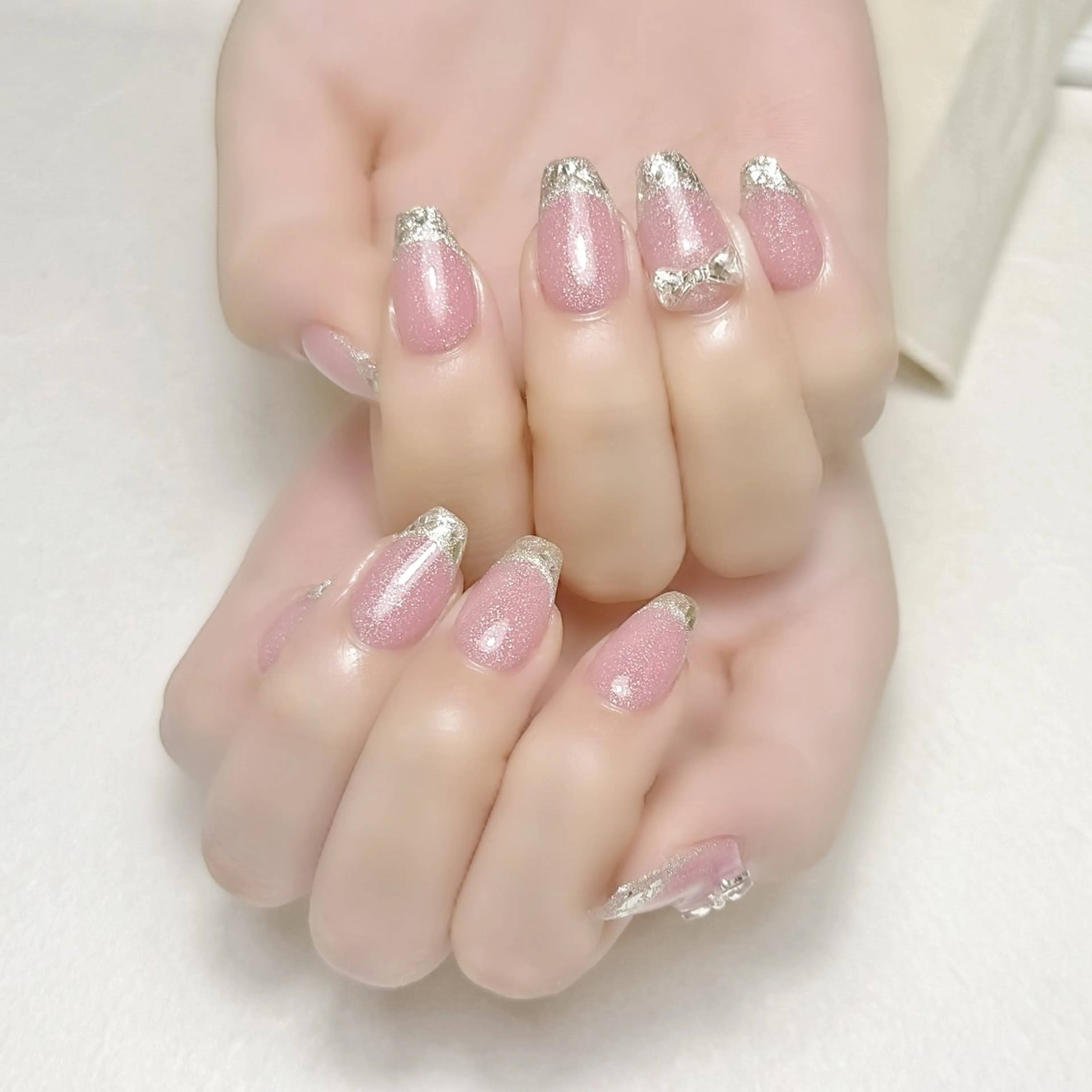ネイル フレンチネイル ガラスフレンチ オフィスネイル rouse nail RISATOのネイルデザイン