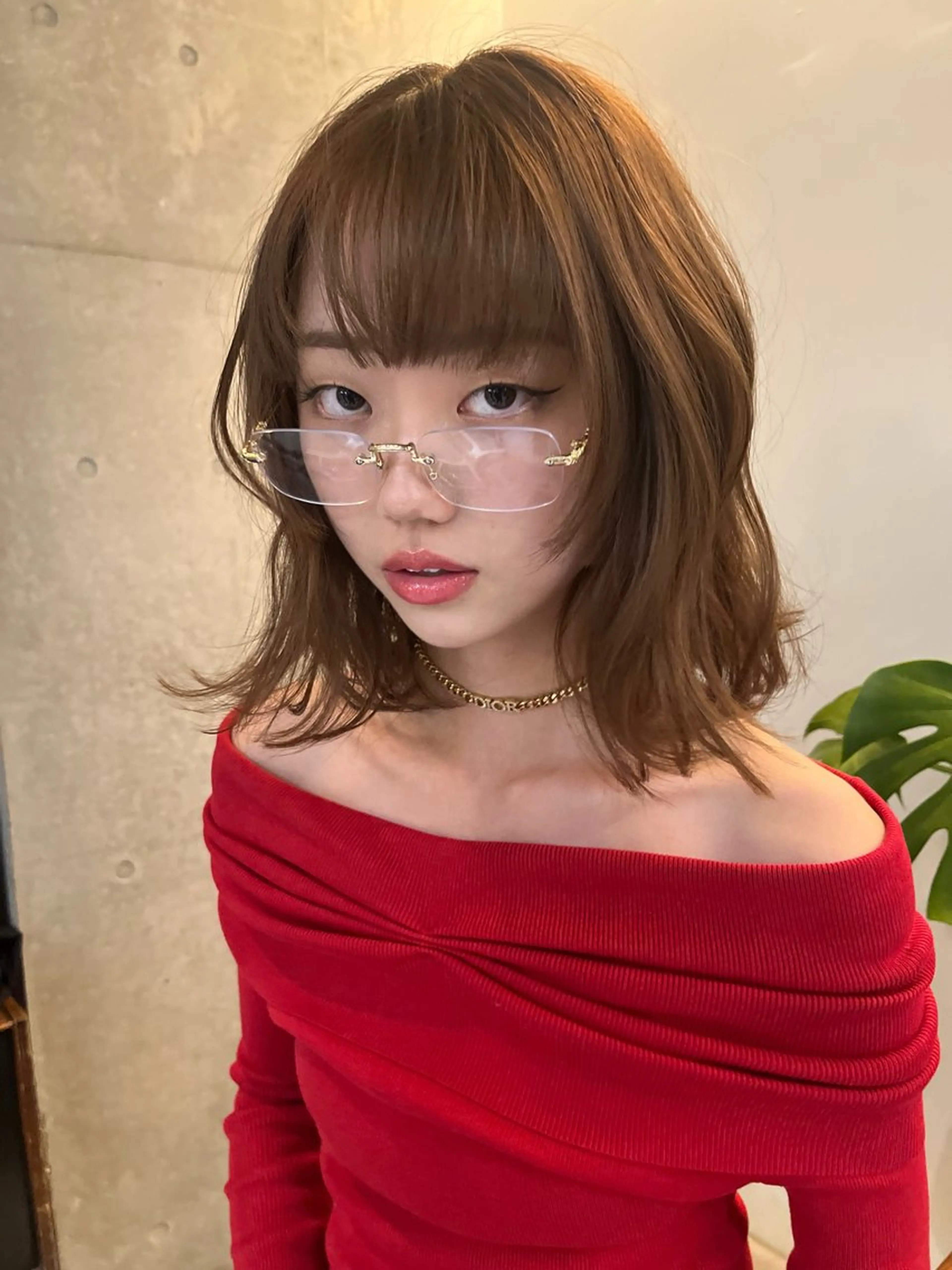 ミディアム 切りっぱなしボブ ボブ レイヤーカット レイヤーカット\ウル フ　chinatsuのヘアスタイル