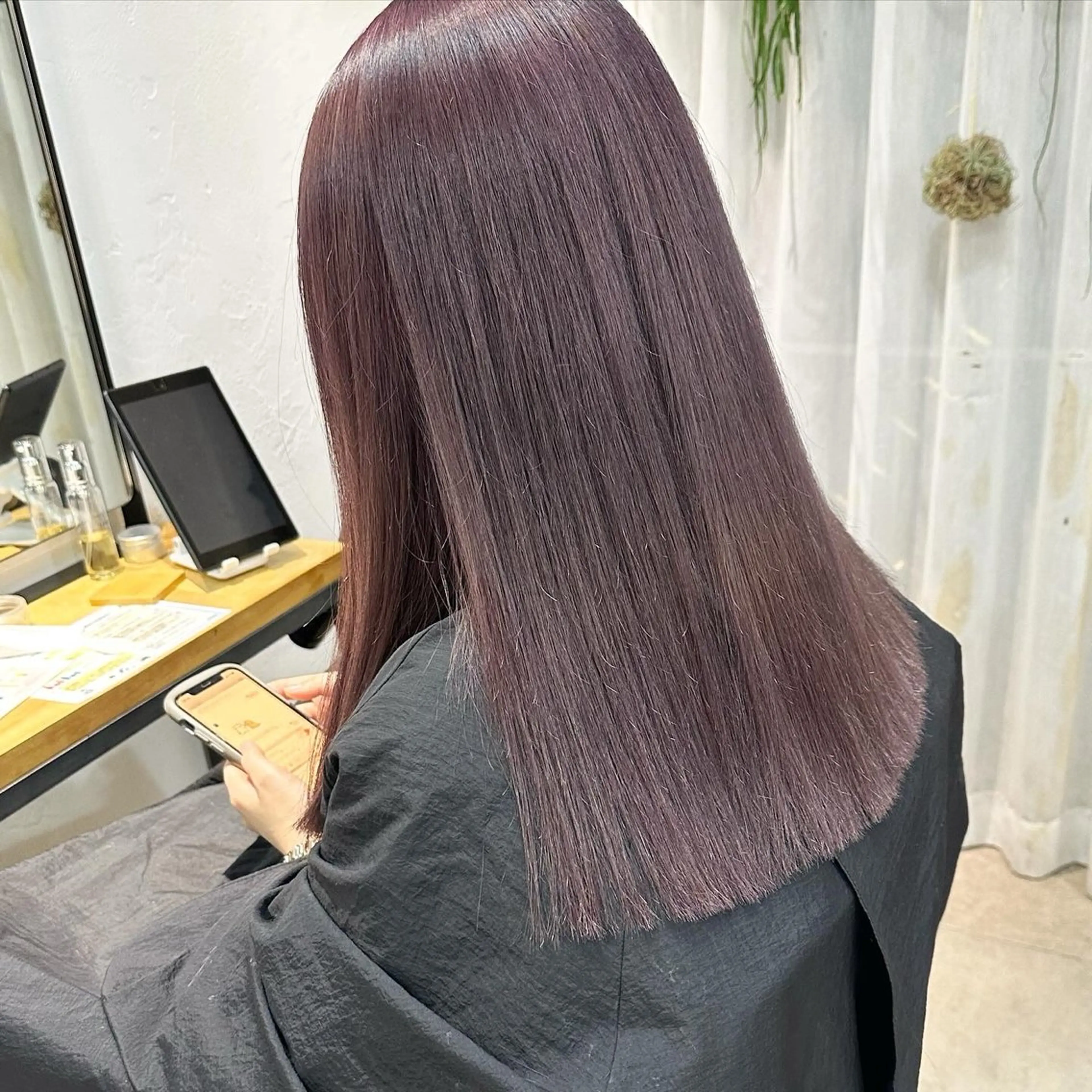 セミロング カラー ブリーチ 縮毛矯正/カラー ✨️Mariamuのヘアスタイル