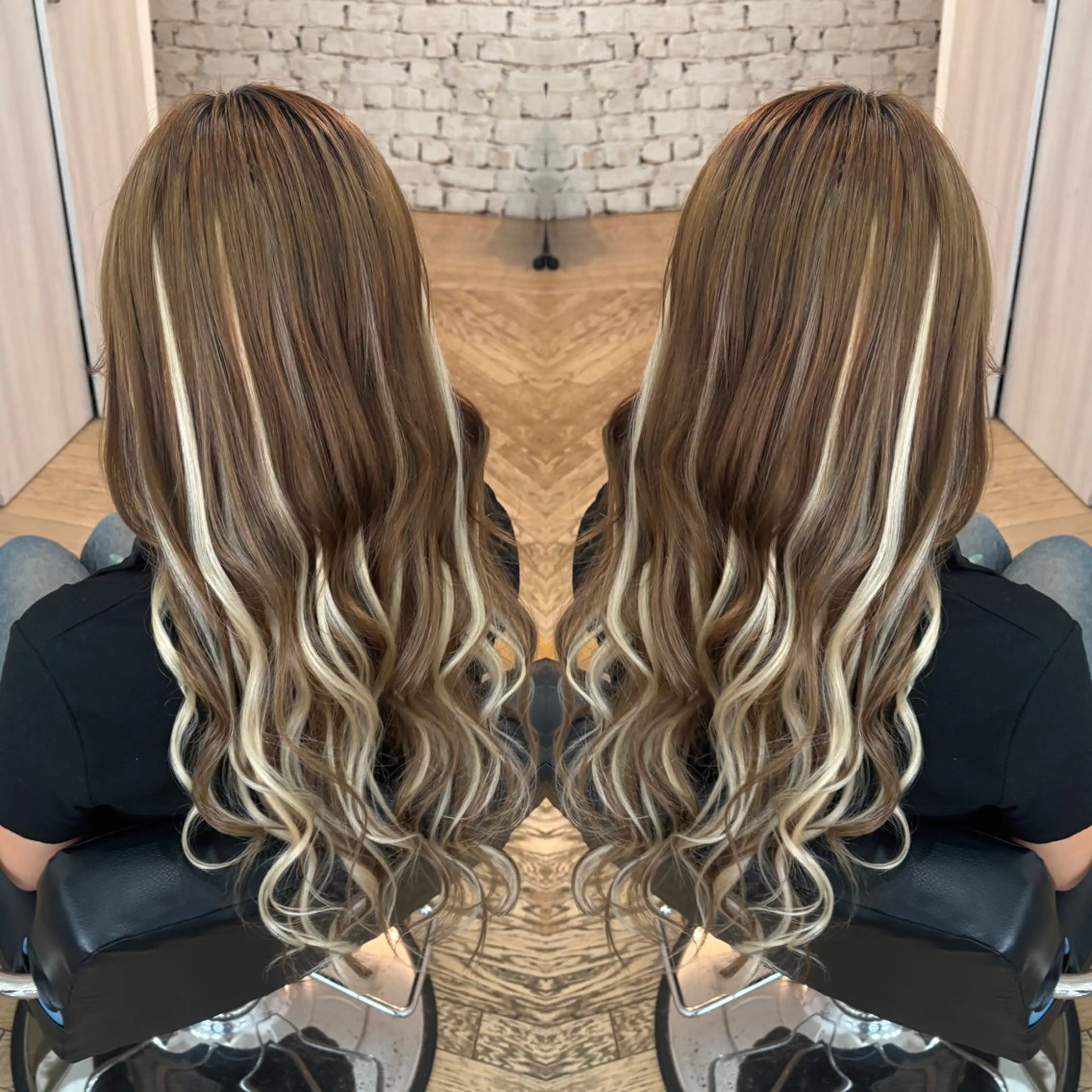 ミディアム エクステ ハイライト ☻モエカ/ハイトーン アレンジ☻のヘアスタイル