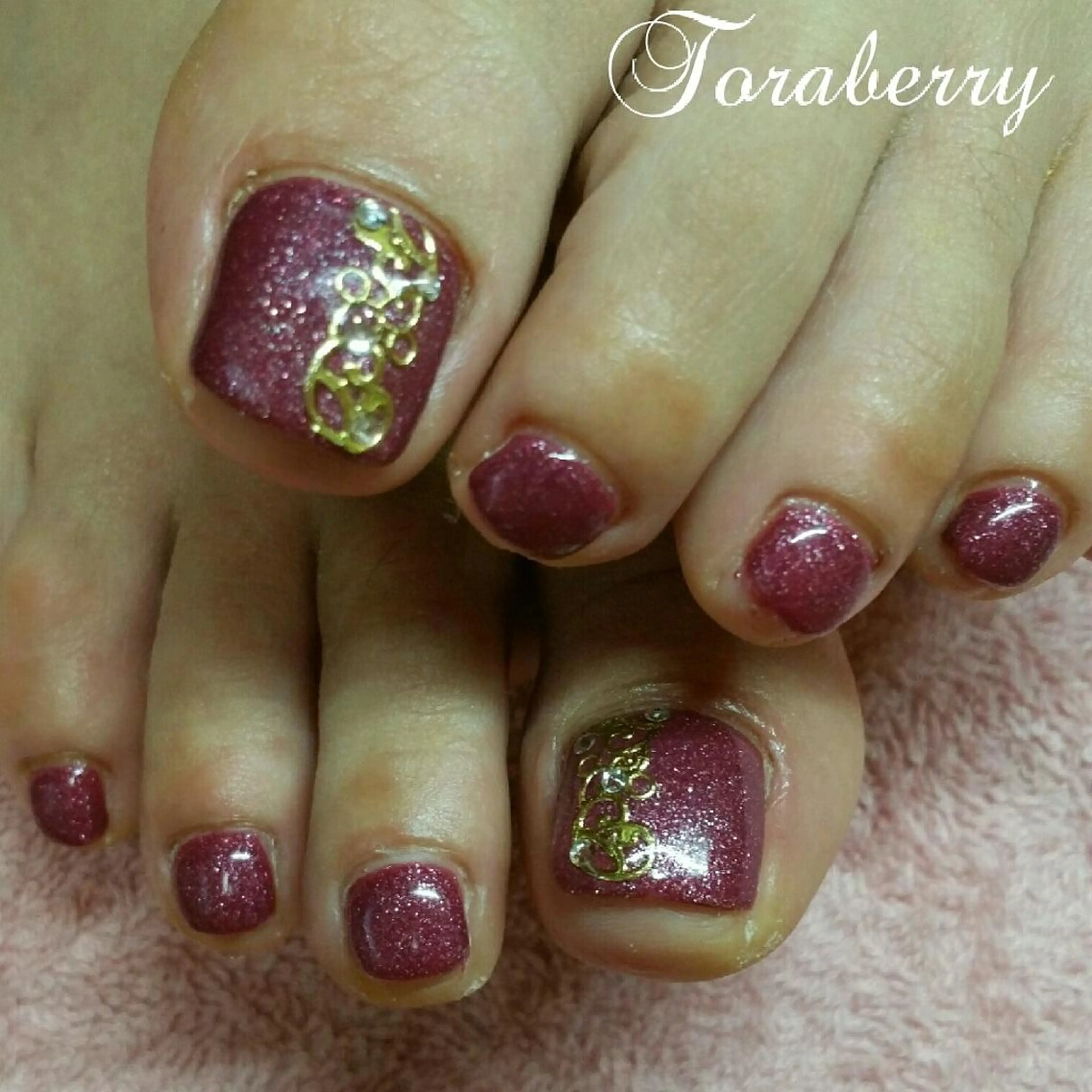 ネイル ボルドー フットネイル シンプルネイル ネイリスト なつみのネイルデザイン