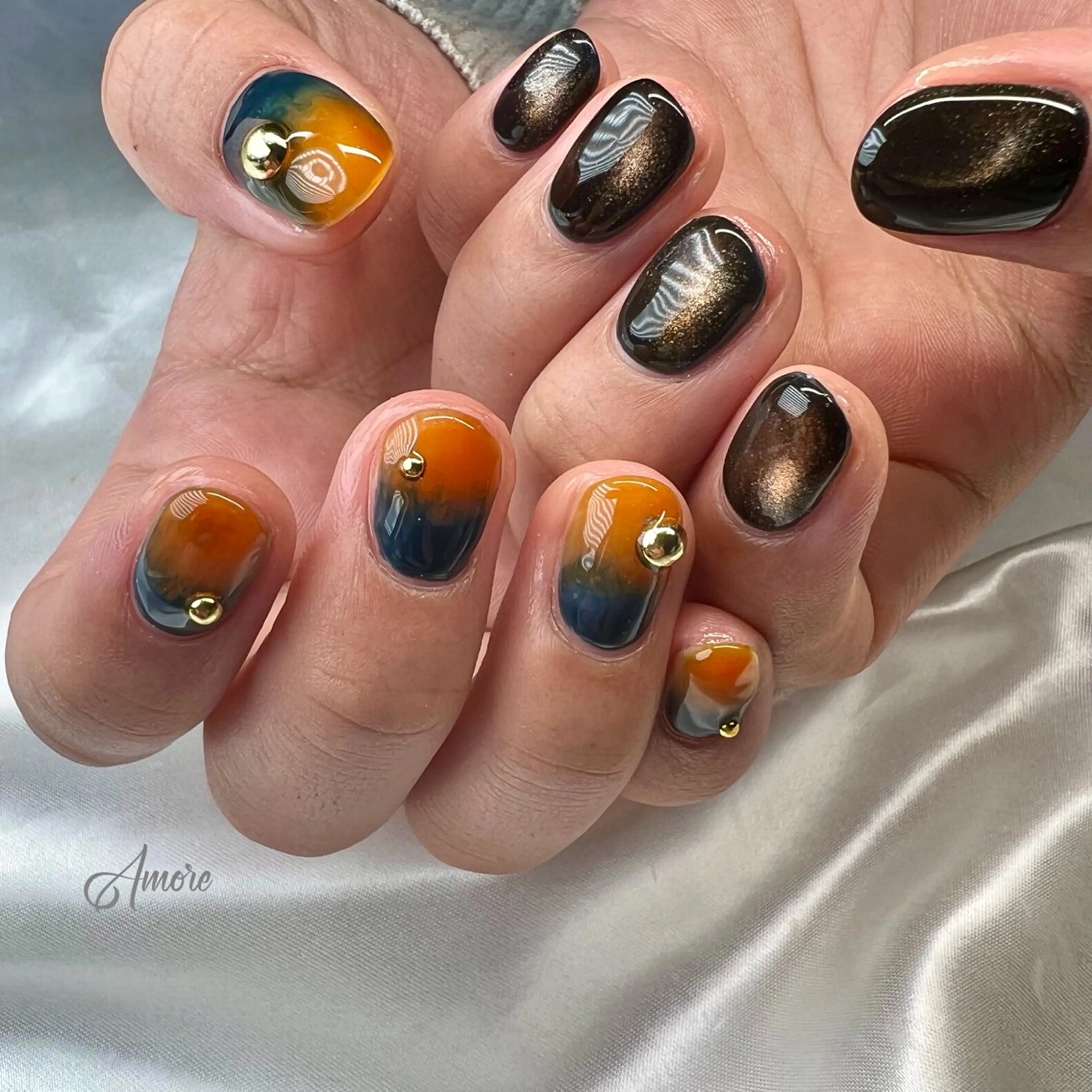 ネイル ジェルネイル キラキラネイル 韓国ネイル マグネットネイル パラジェル You kyehwaのネイルデザイン