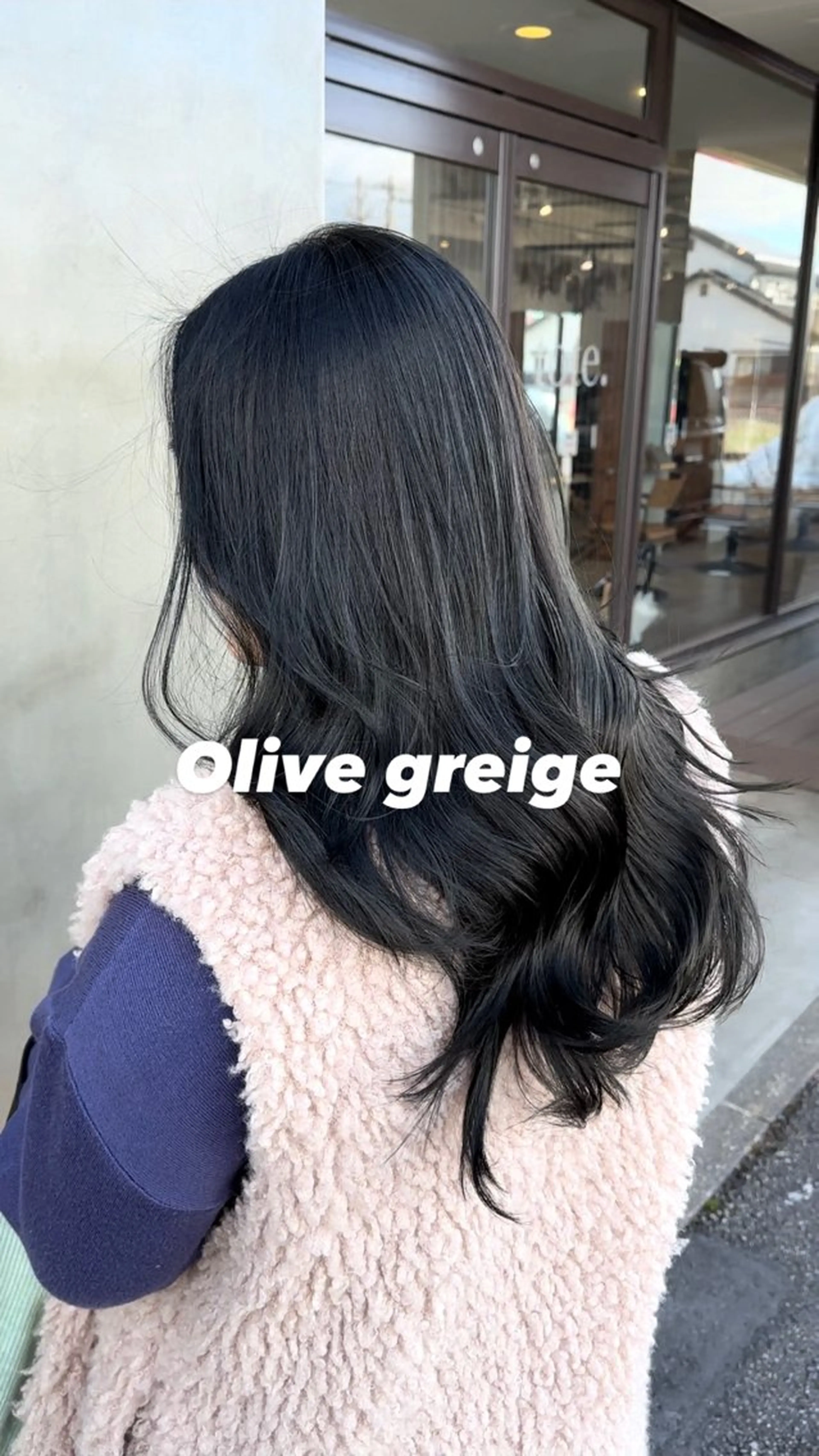 ロング カラー ブリーチ グレージュ ブリーチなしカラー オリーブグレージュ オリーブグレー 各務原/カラー/ブリ ーチお任せください！のヘアスタイル