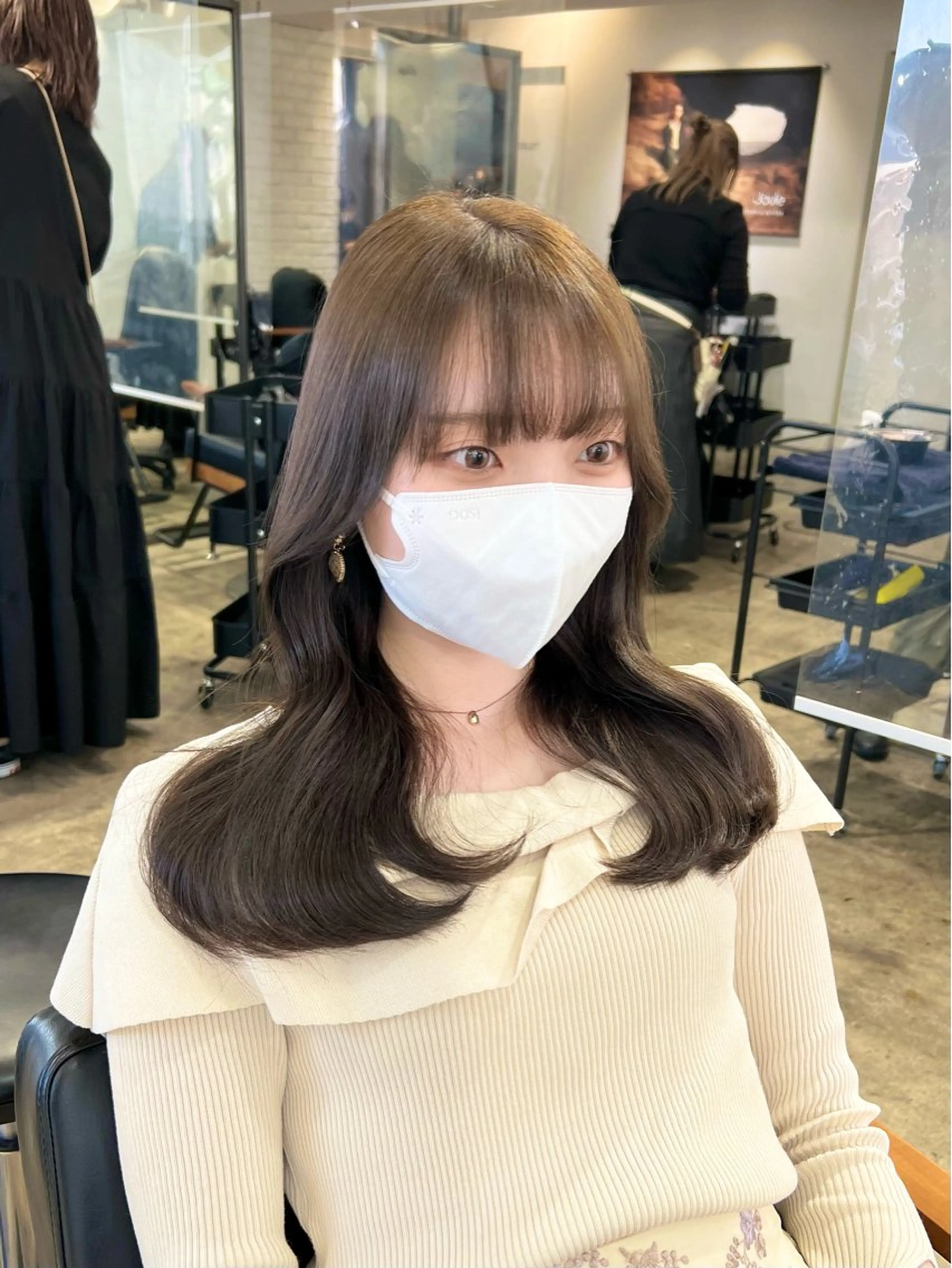 セミロング 韓国風ヘア カット ヘアカラー 【韓国風くびれヘア】 joule小木曽輝のヘアスタイル