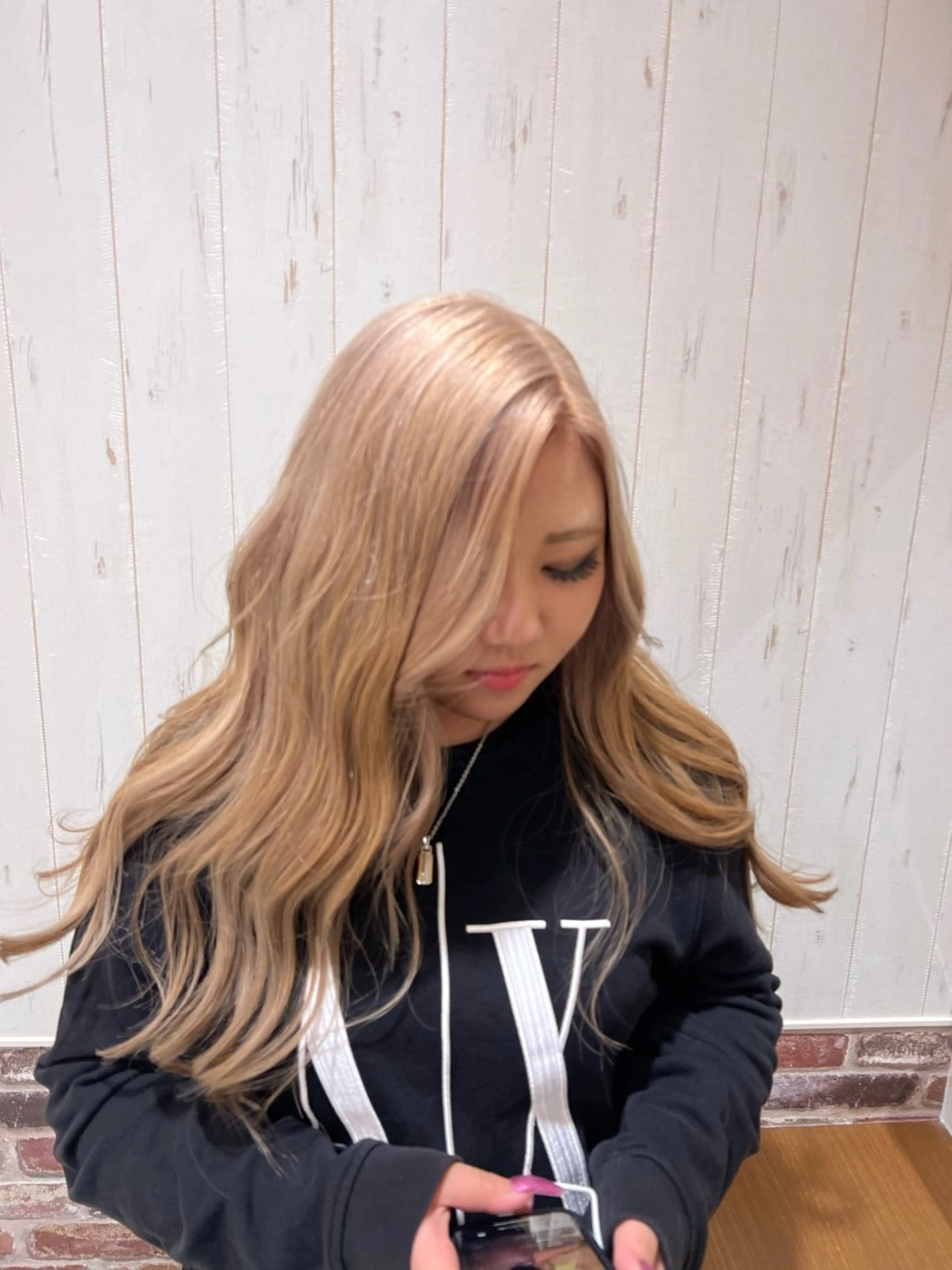 ロング ボブ ハイライト 髪質改善 hair salon FAN所属・FANスタイリスト Ⓜ️EIのヘアスタイル