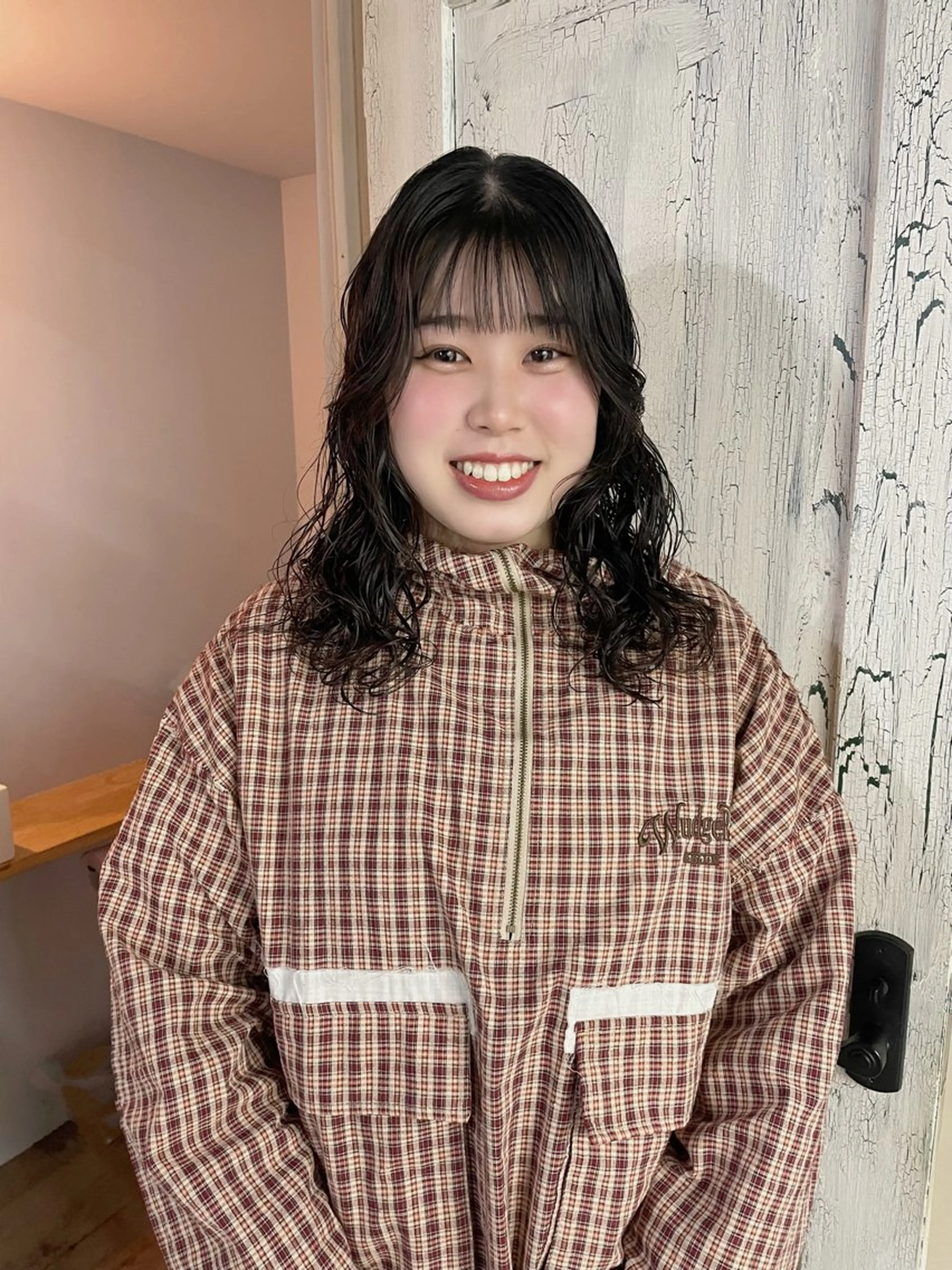 ミディアム パーマ パーマ カットモデル/ ハイトーン/ゆうあのヘアスタイル