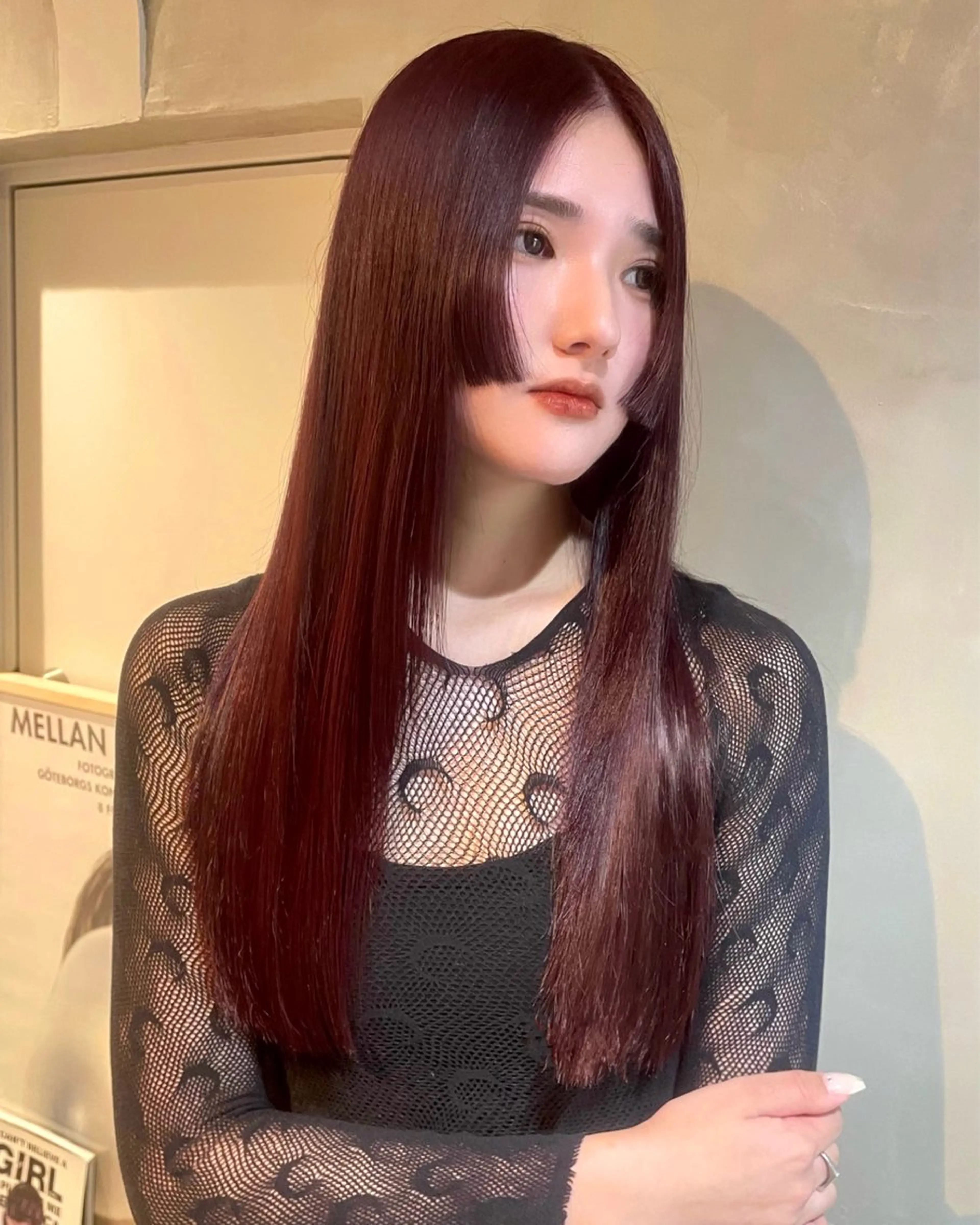 ロング カラー カット ヘアカラー 縮毛矯正 トリートメント カノン/アニオタ🧡 暖色/酸性ストレートのヘアスタイル