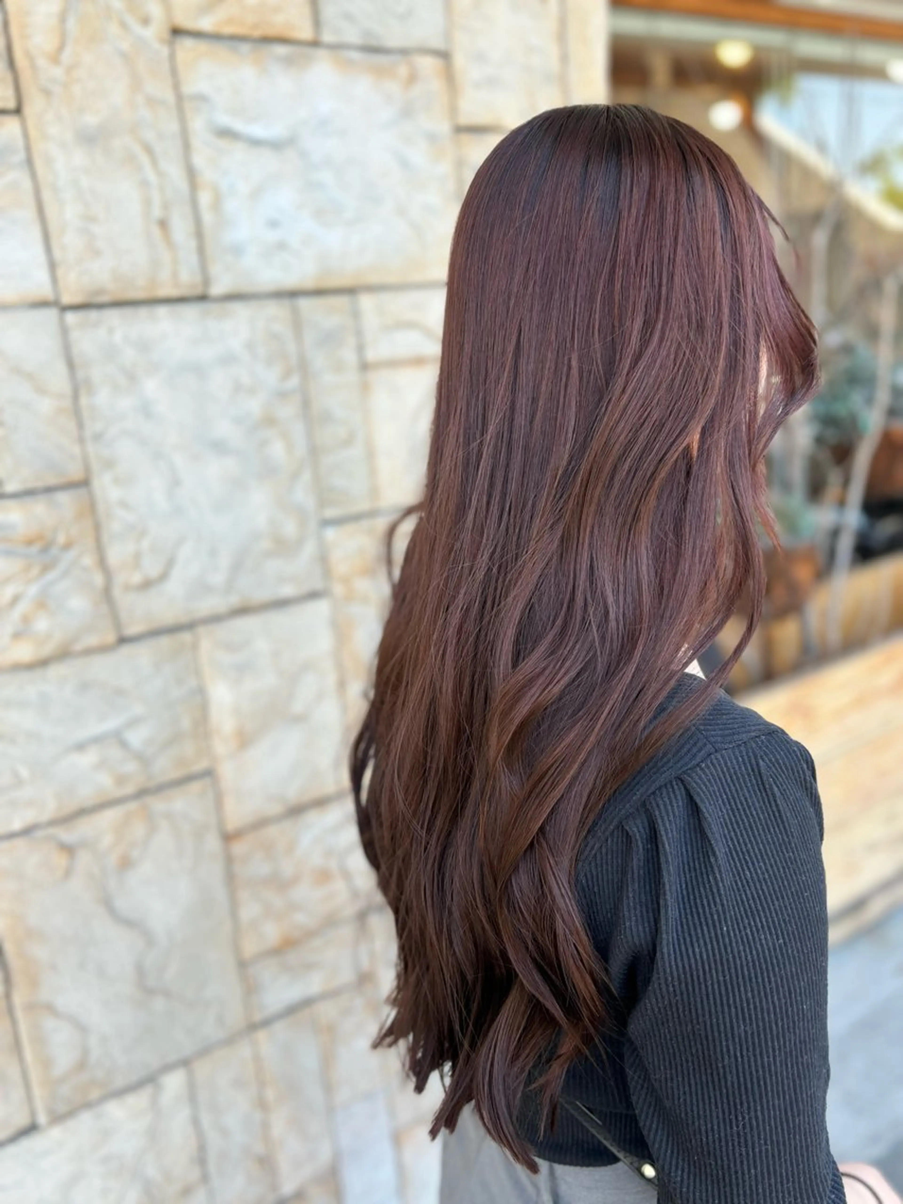 ロング カラー ブラウンカラー ピンクカラー ピンクブラウン 顔まわりレイヤー 顔周りカット カット ヘアカラー トリートメント Jill franc ＿ ayanoのヘアスタイル