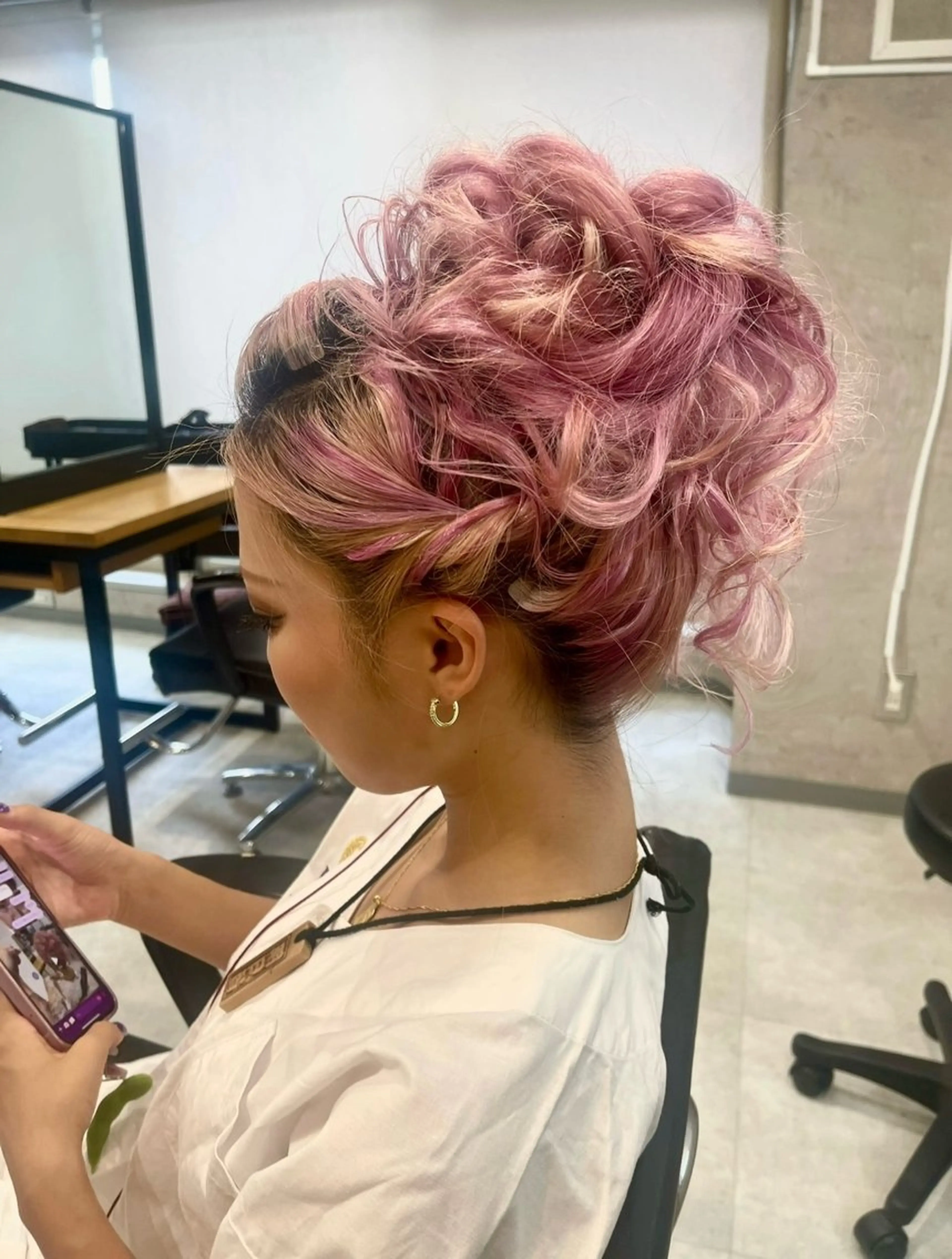 ヘアアレンジ ヘアセット 松井那津子 /ハイライトブリーチのヘアスタイル