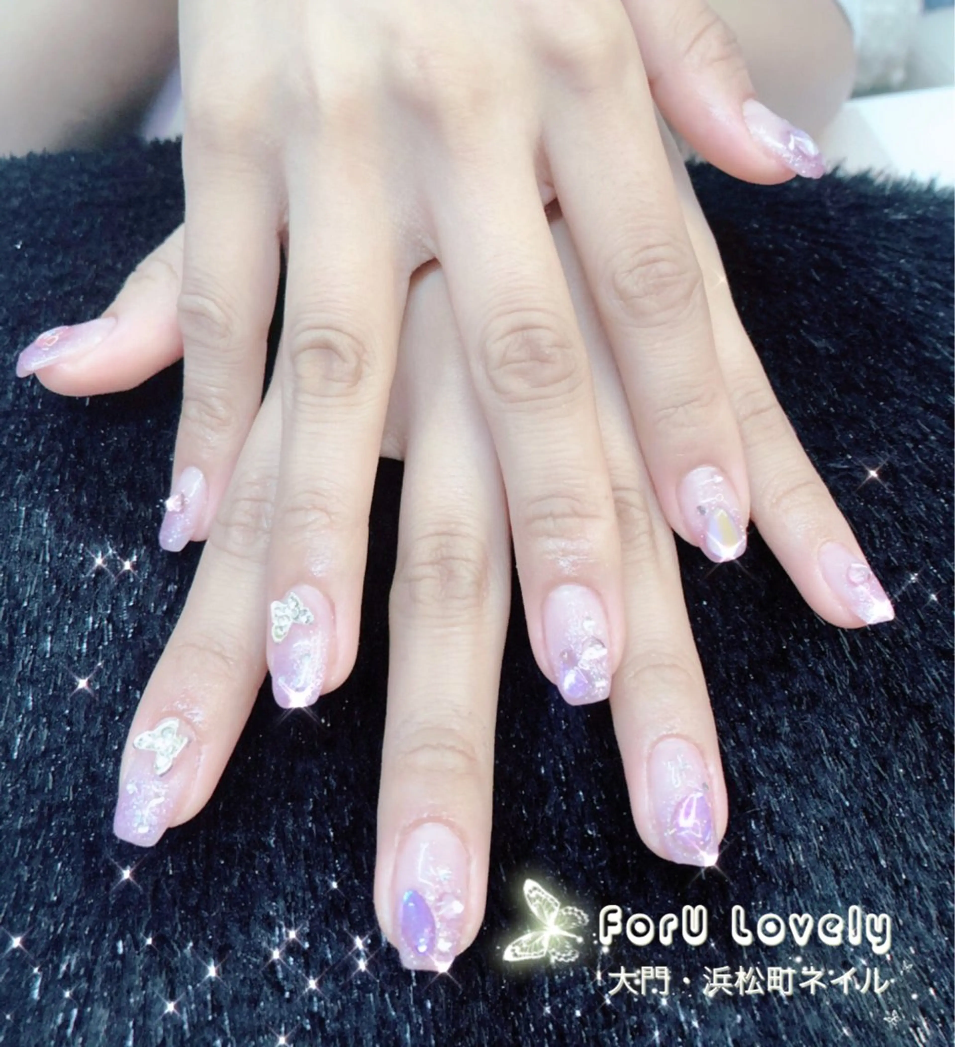 ネイル オーロラネイル ジェルネイル 韓国ネイル 持ち込み ニュアンスネイル 大門浜松町 ネイルのネイルデザイン