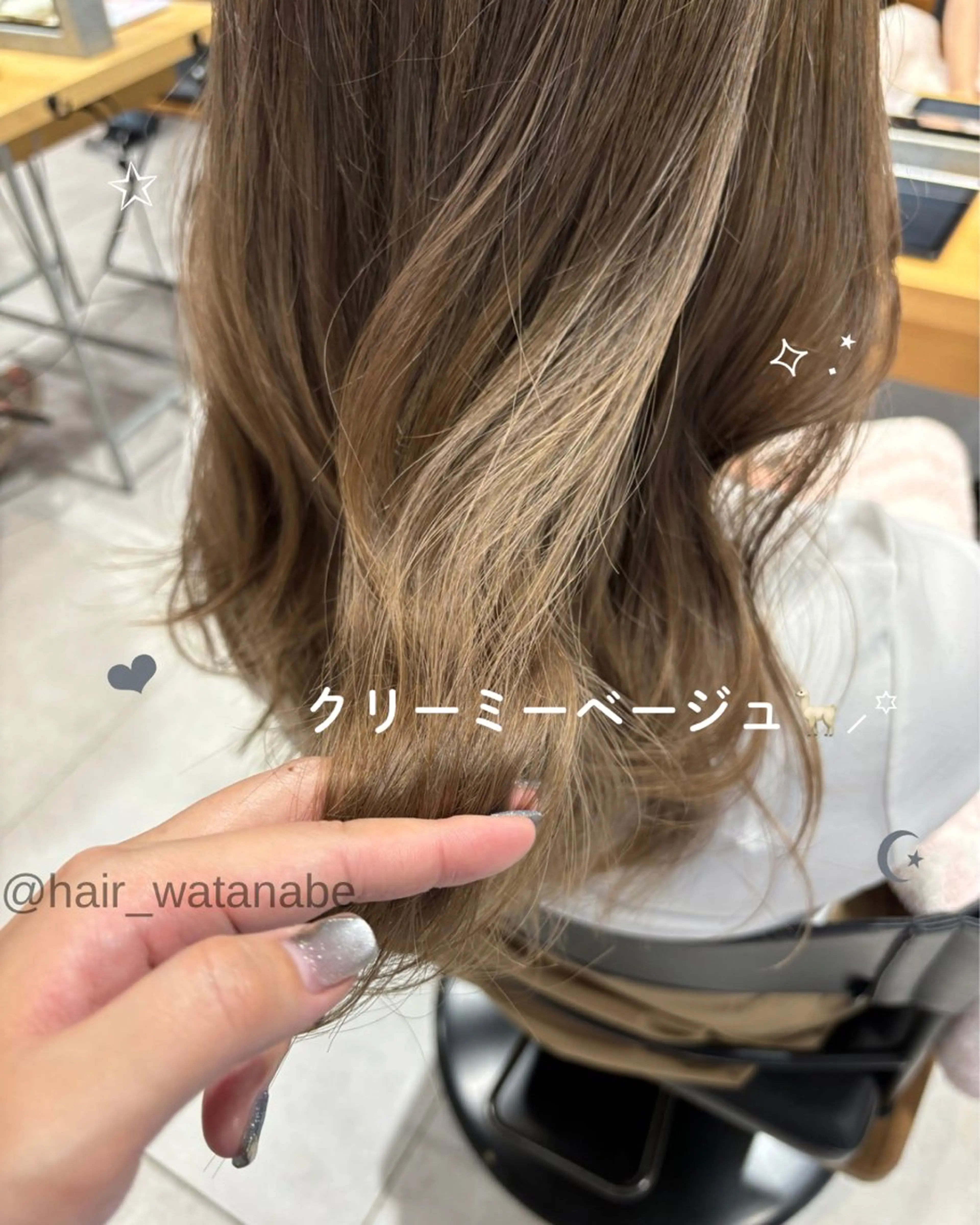 ロング カラー ベージュカラー ブリーチ ダブルカラー 髪質改善 韓国風ヘア ヘアカラー トリートメント 韓国hair ·͜· watanabeのヘアスタイル