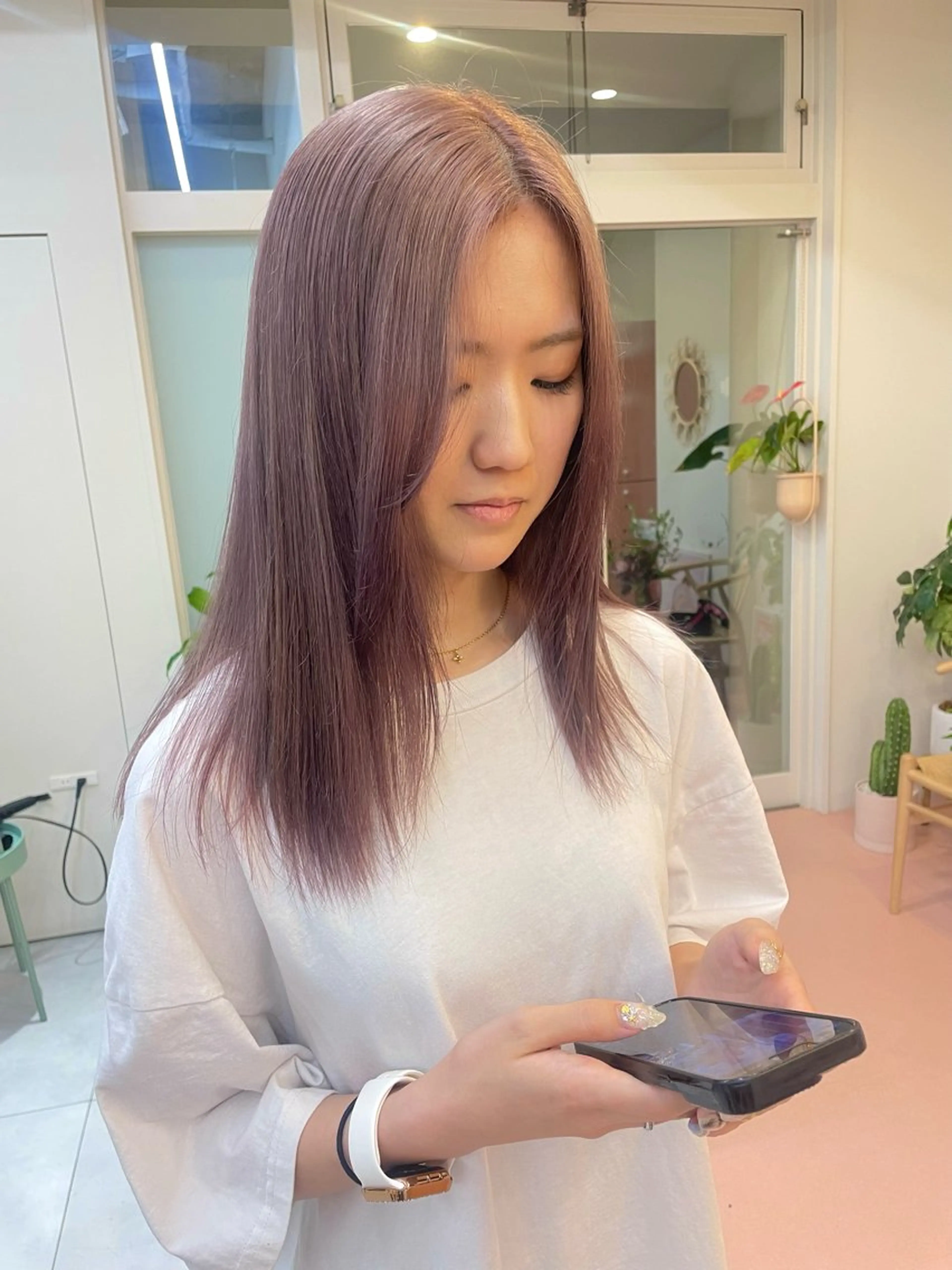 セミロング カラー カット ヘアカラー ハイトーン/レイヤー カット/harukaのヘアスタイル