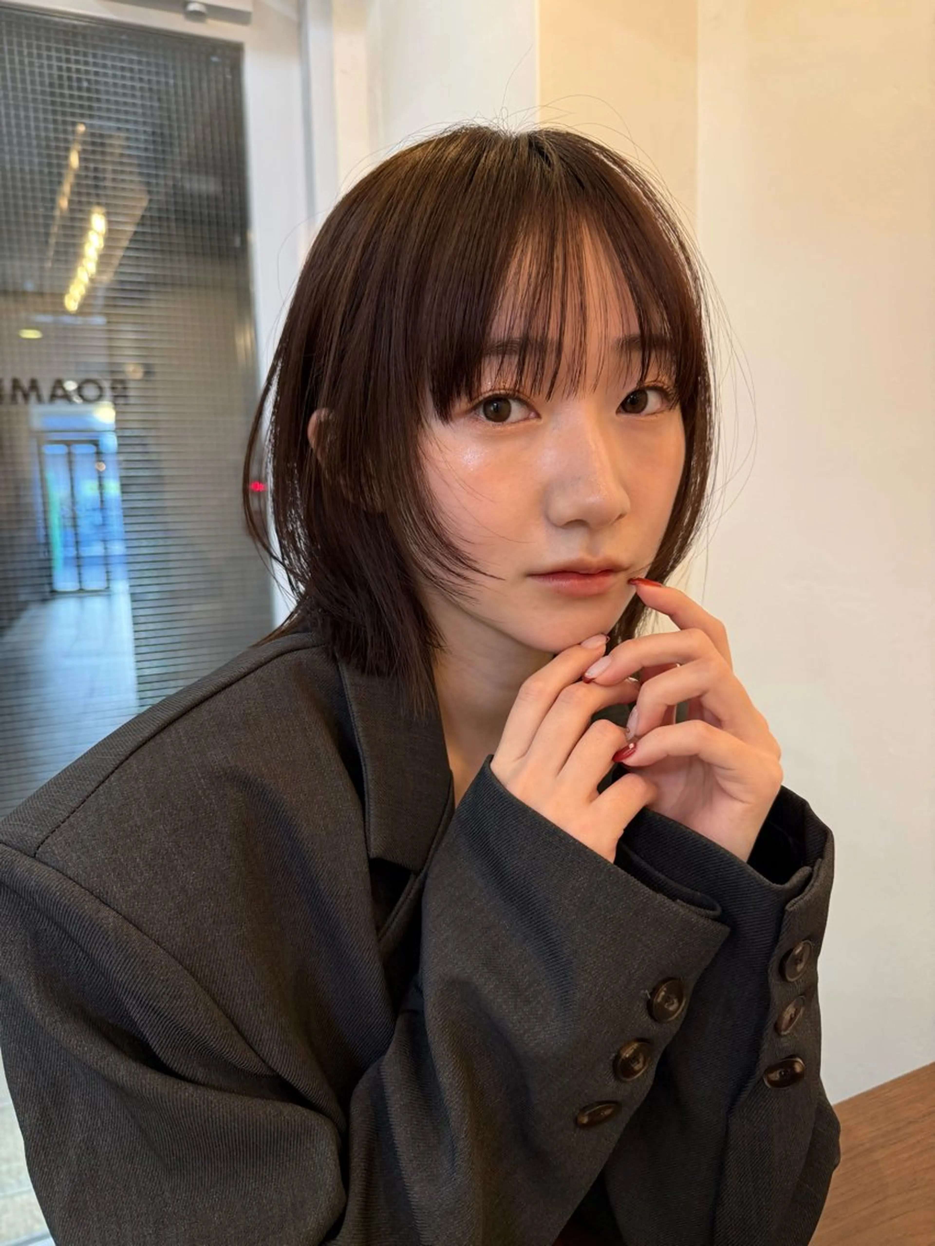 ミディアム カラー カット ヘアカラー トリートメント ‎♡アヤメ/レイヤー ボブ♡渋谷のヘアスタイル