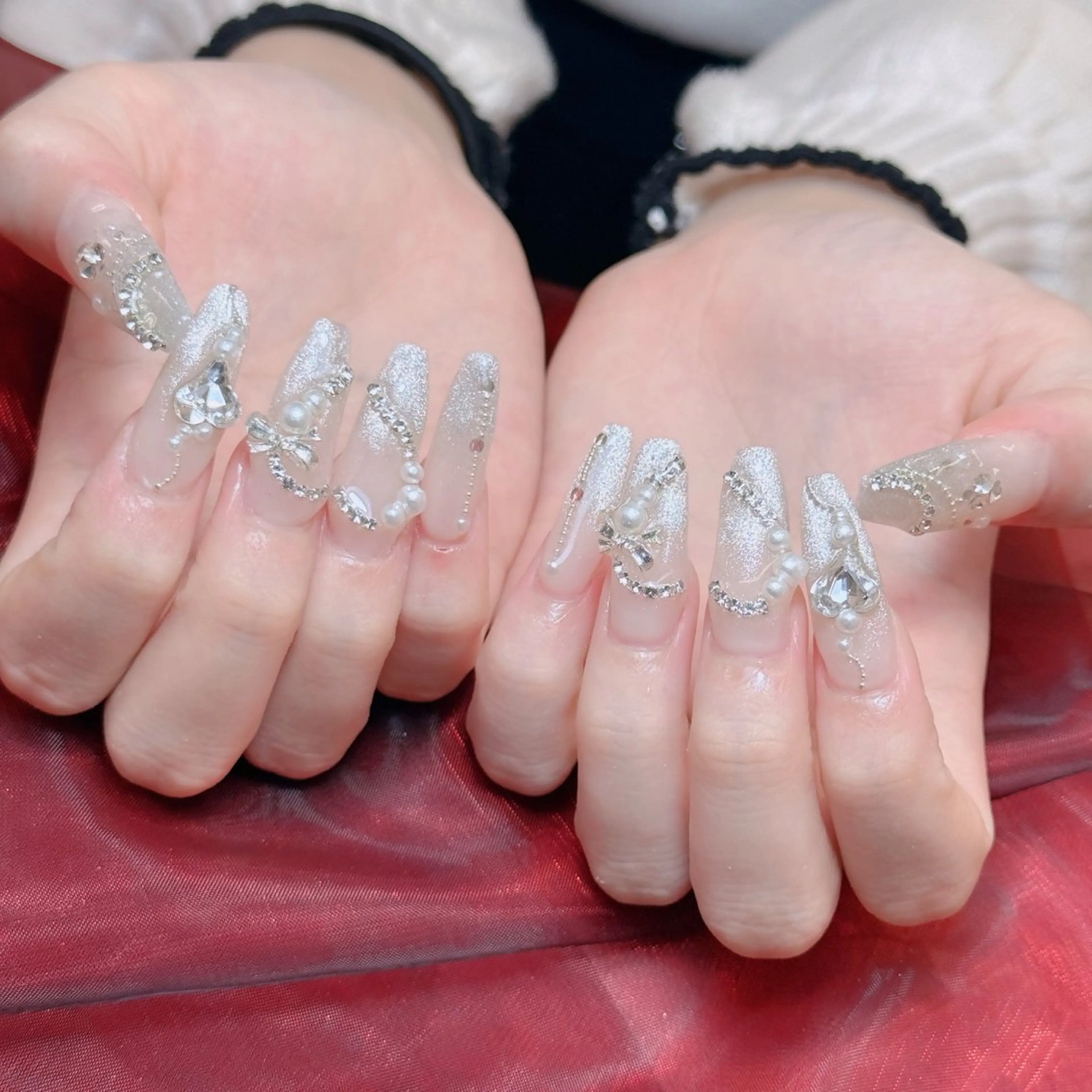 ネイル チークネイル フレンチネイル ジェルネイル ガラスフレンチ 韓国ネイル Anh 歌舞伎町のネイルデザイン