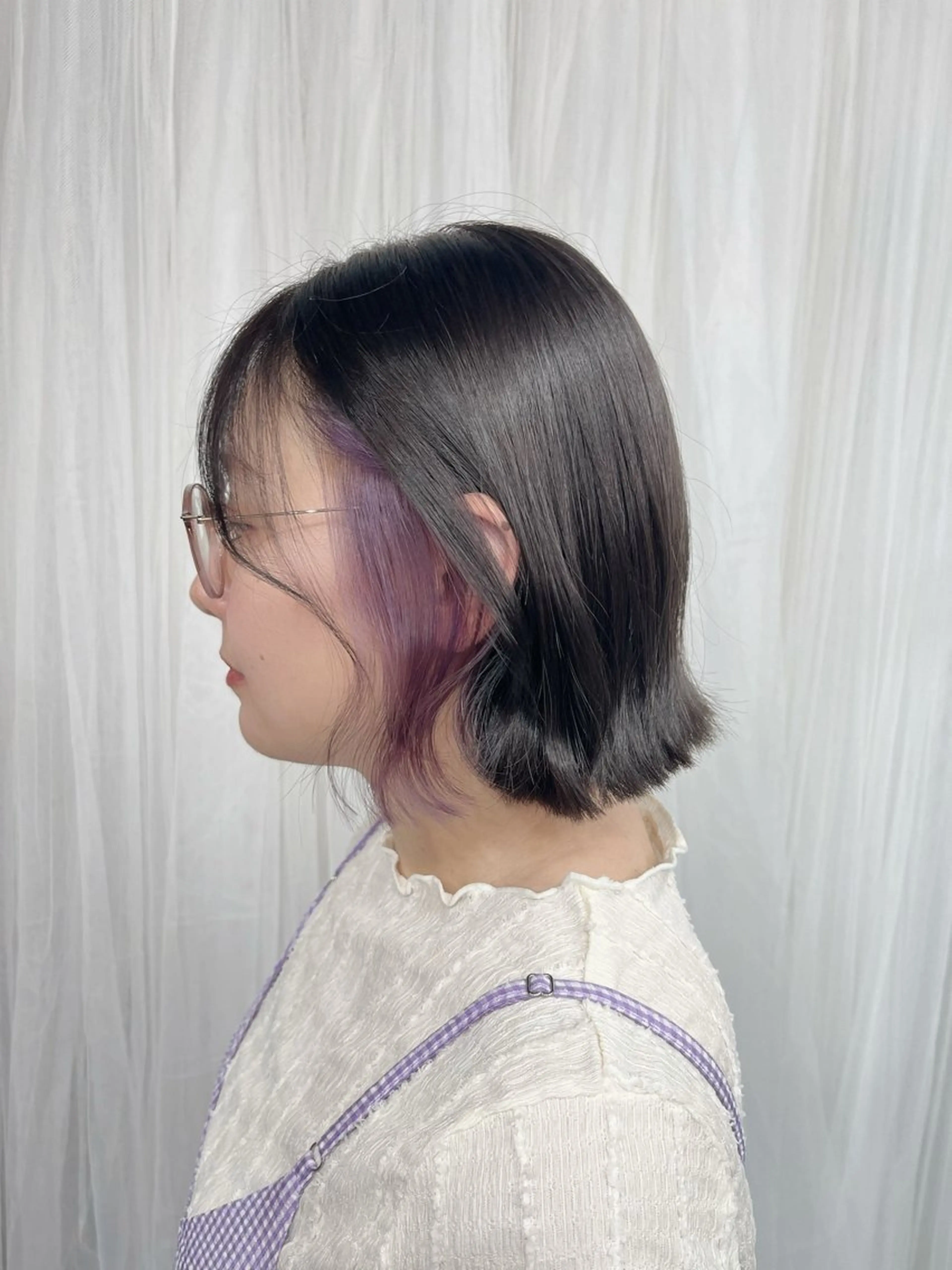 ミディアム ボブ ヘアカラー 伊藤 由妃乃のヘアスタイル