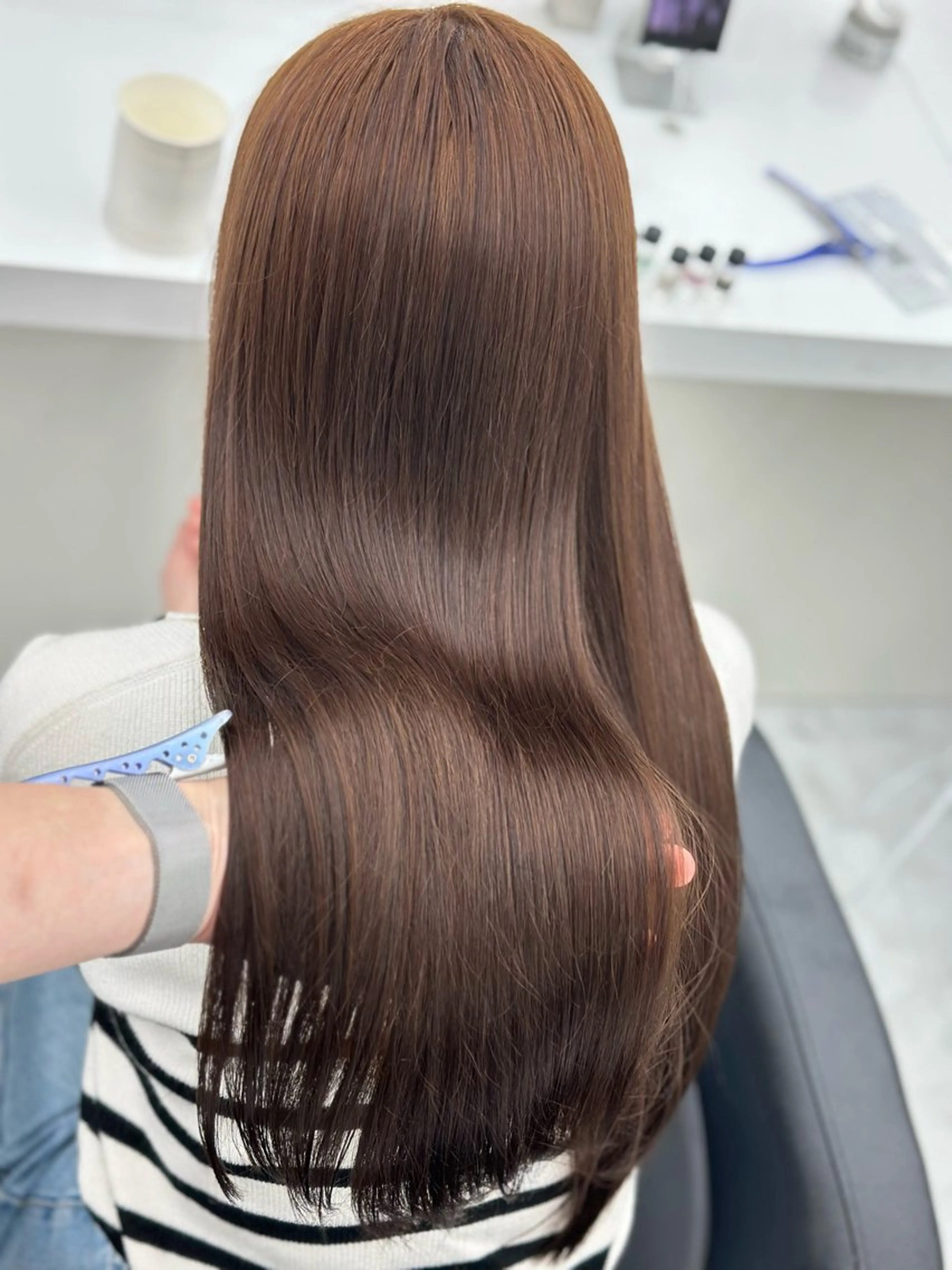 ロング カラー ヘアアレンジ ヘアカラー 艶カラー/ハイトーン /レイヤーカットのヘアスタイル