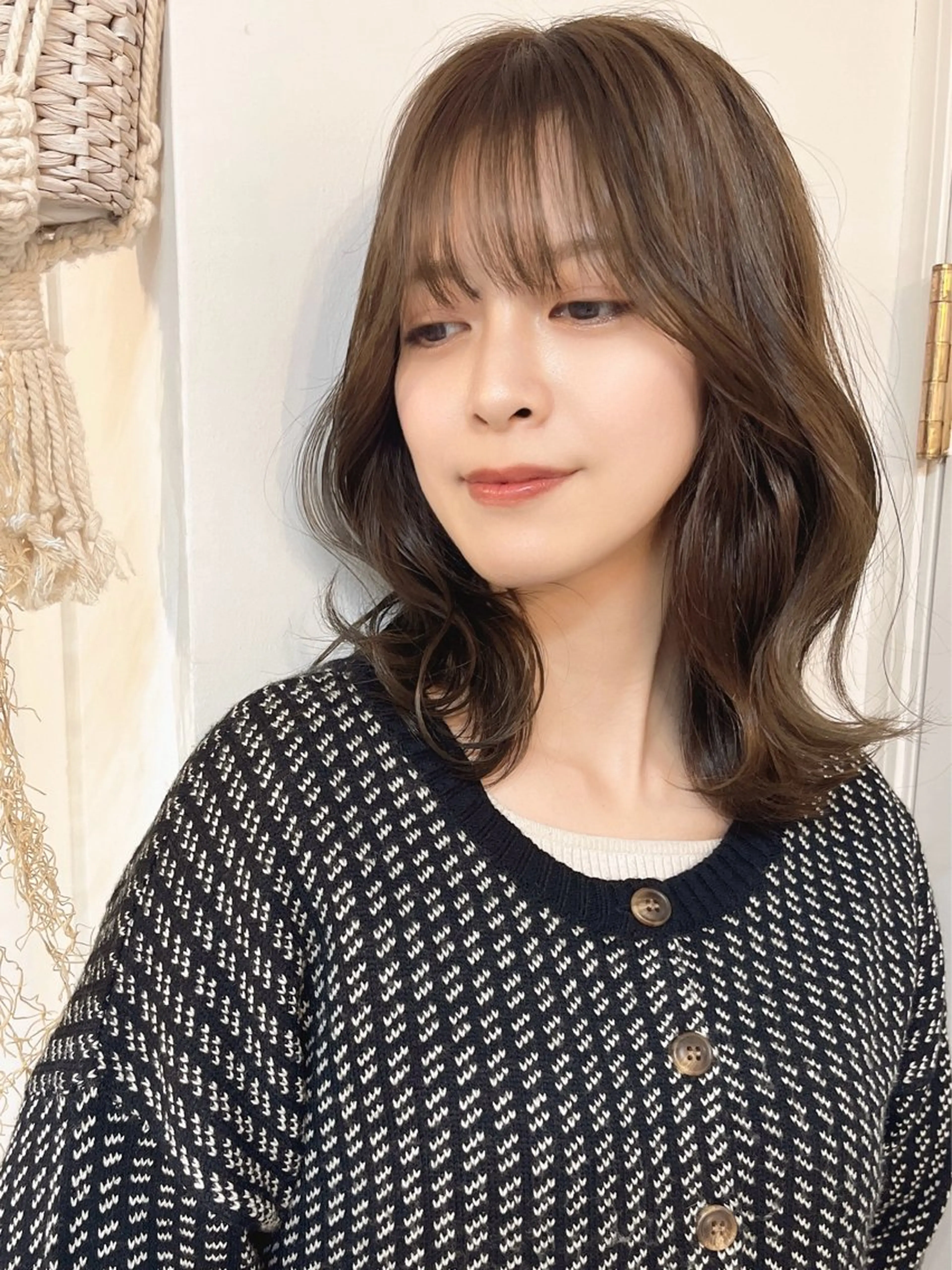 ミディアム 前髪&顔周りカット/ 韓国レイヤー/シバタのヘアスタイル