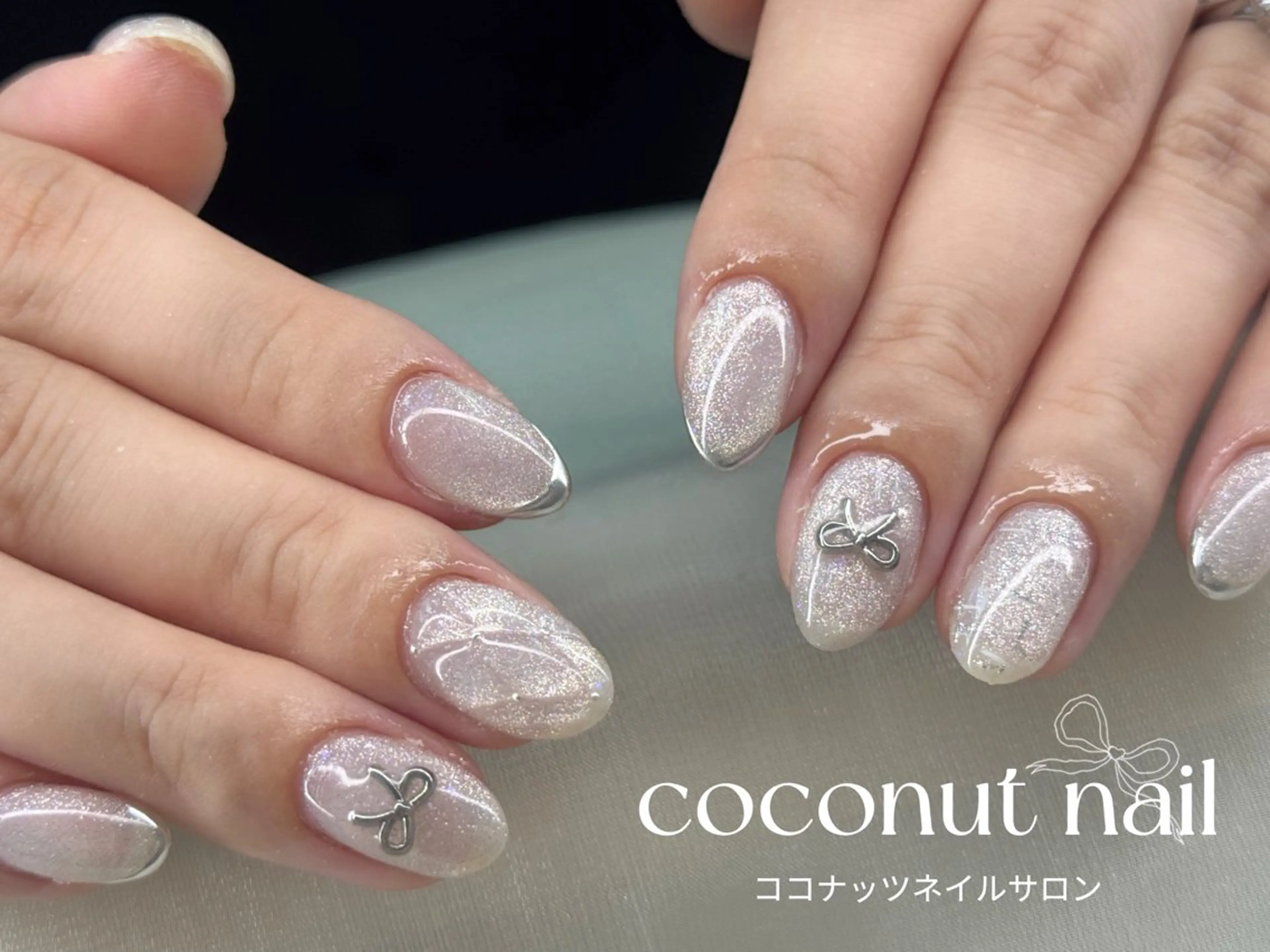 ネイル べっ甲ネイル フレンチネイル キラキラネイル マグネットネイル 大理石ネイル(マーブル) ハンドネイル 神田 ココナッツのネイルデザイン