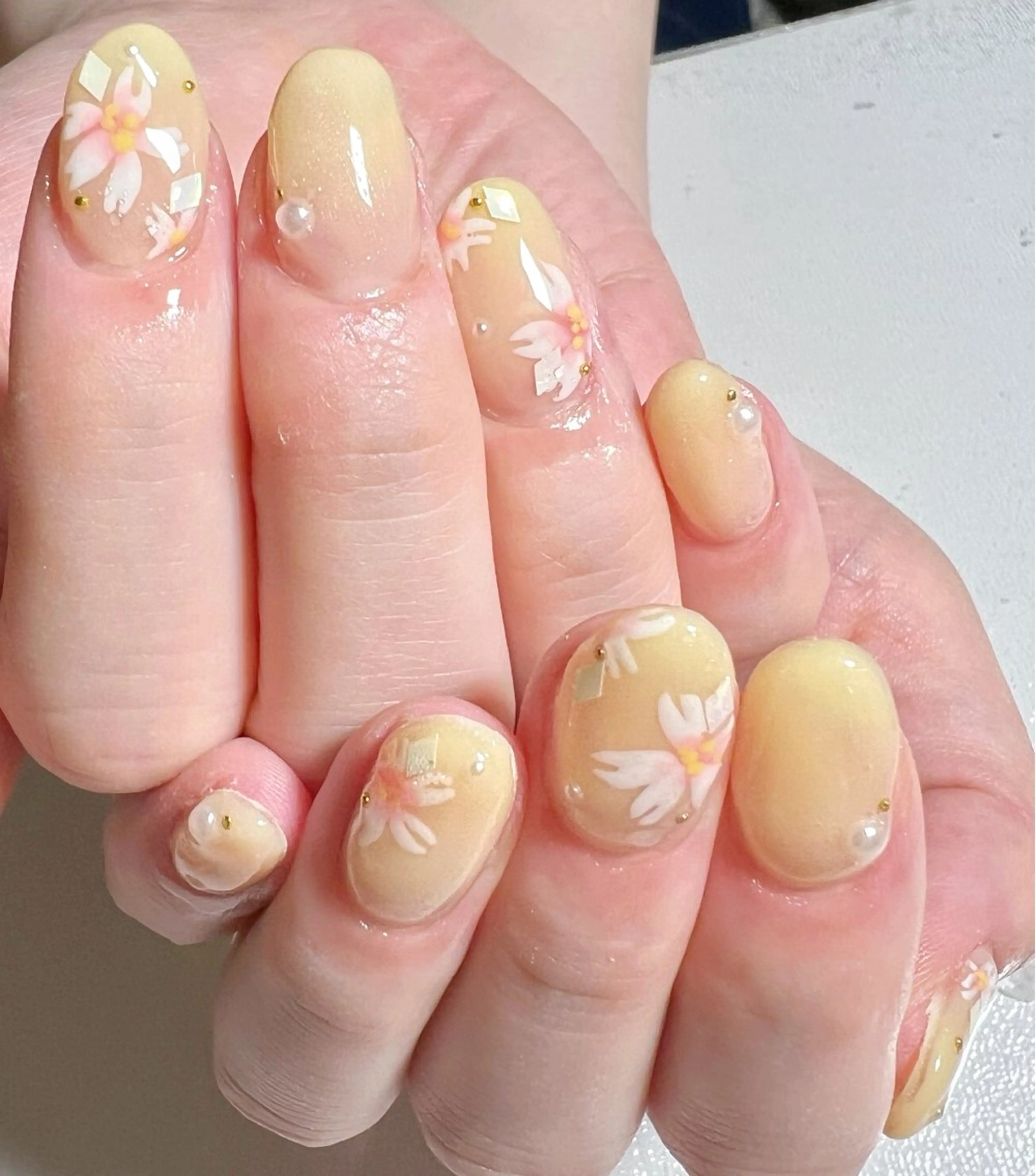 ネイル 桜ネイル 春ネイル ハンドネイル private salon mieのネイルデザイン