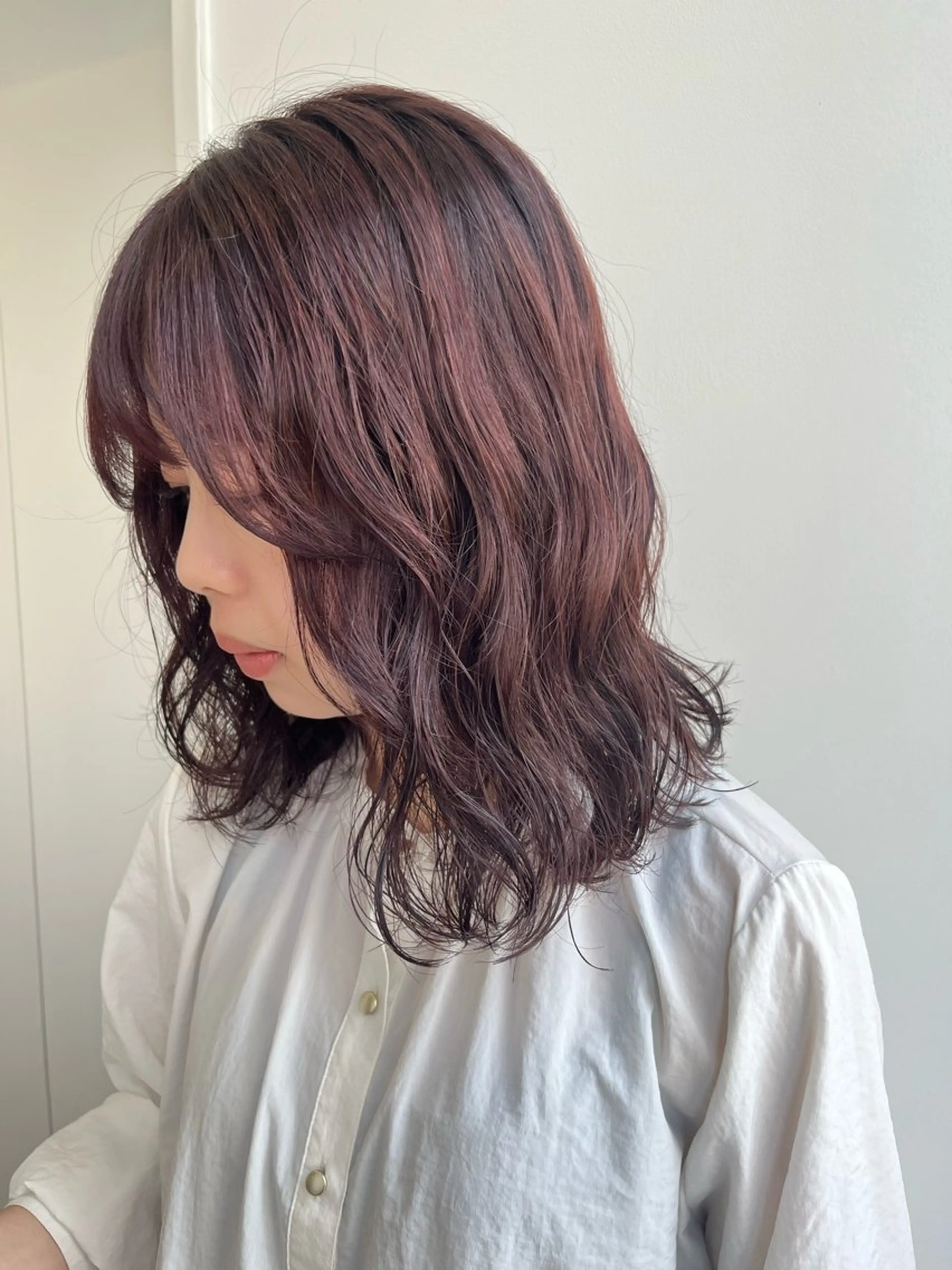 ミディアム カラー ヘアカラー 暖色カラー/似合わせ カット/名古屋/辻のヘアスタイル