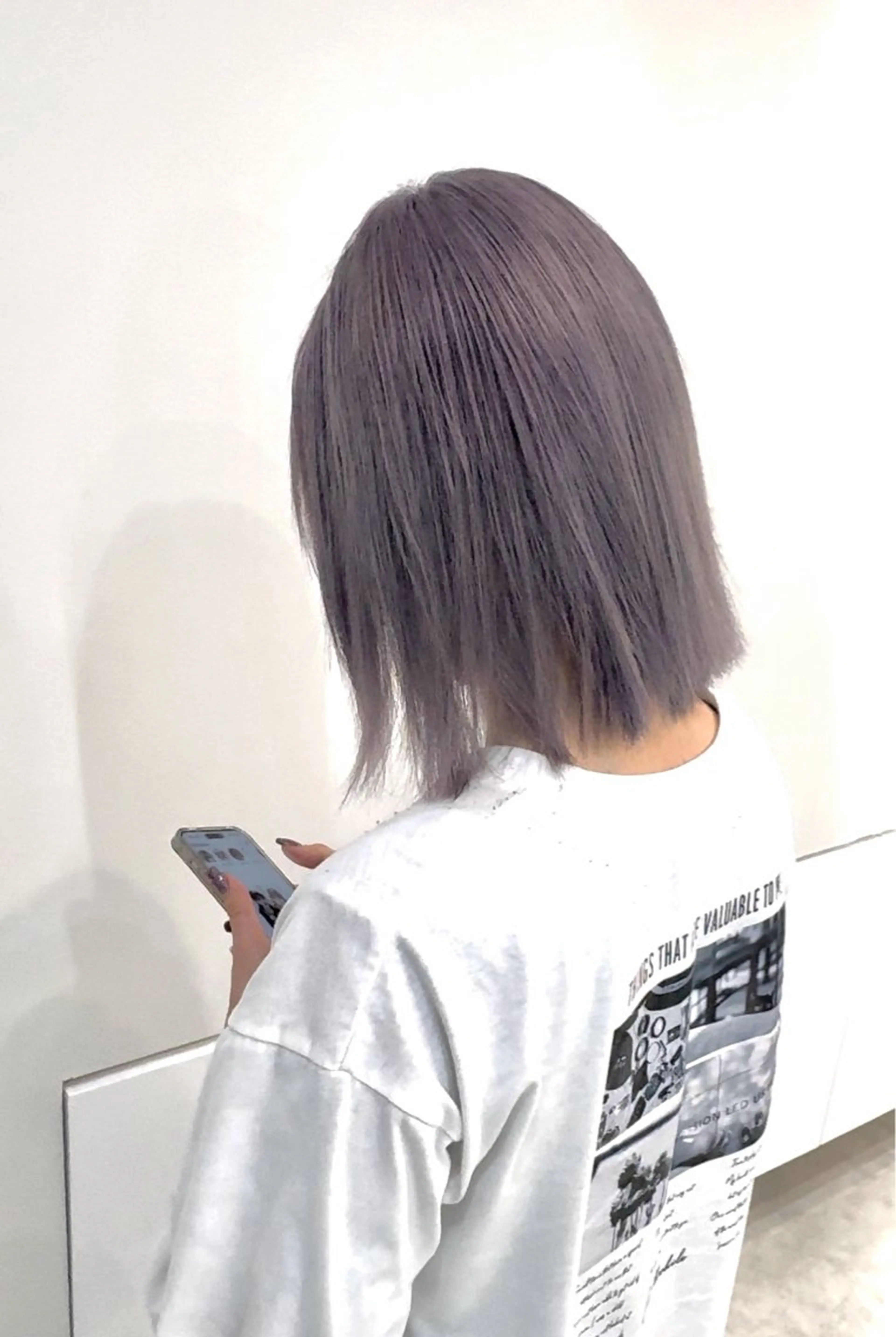 カラー グレージュ ラベンダーカラー ラベンダーグレージュ ラベンダーグレー BEEST所属・ate 【暖色/ハイトーン】のヘアスタイル