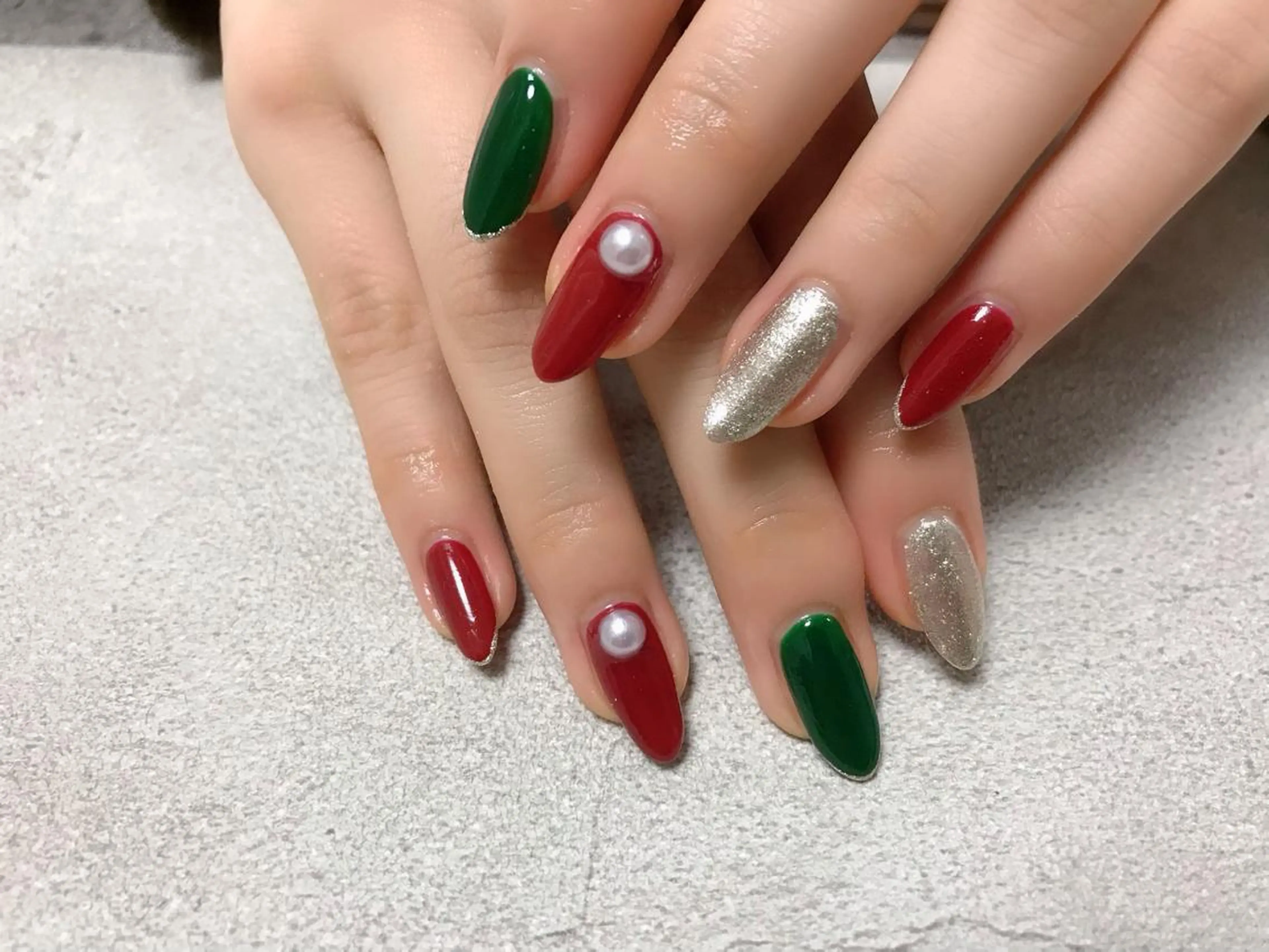 ネイル 冬ネイル クリスマス kikinail 溝の口のネイルデザイン