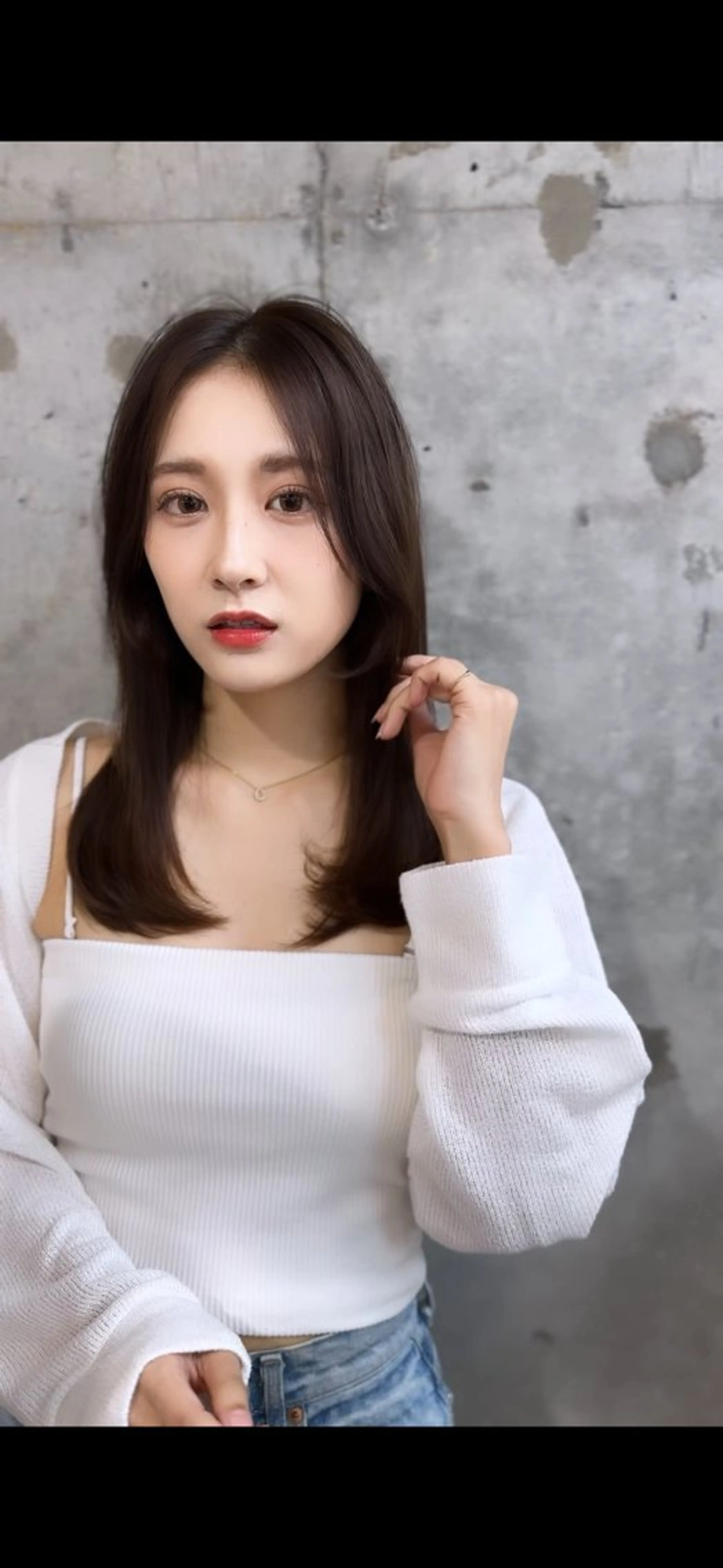 ミディアム カラー カット ヘアカラー トリートメント ヘッドスパ 髪質改善/韓国ヘア レイヤー/新宿/ロミのヘアスタイル