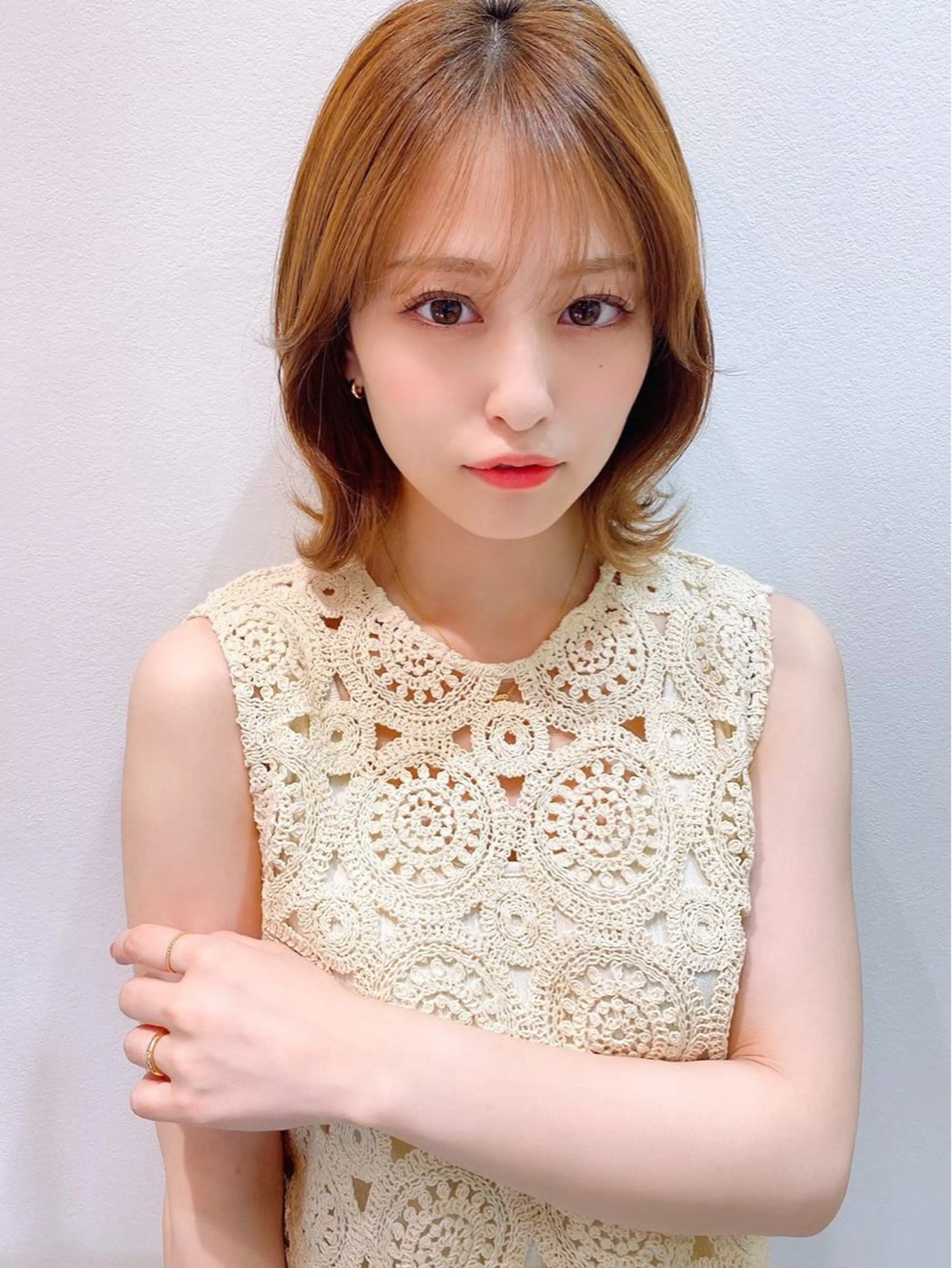 ミディアム カット ヘアカラー トリートメント Hello by Sea所属・レイヤー/艶髪/ボブ /くびれ/伊藤　勇司のヘアスタイル