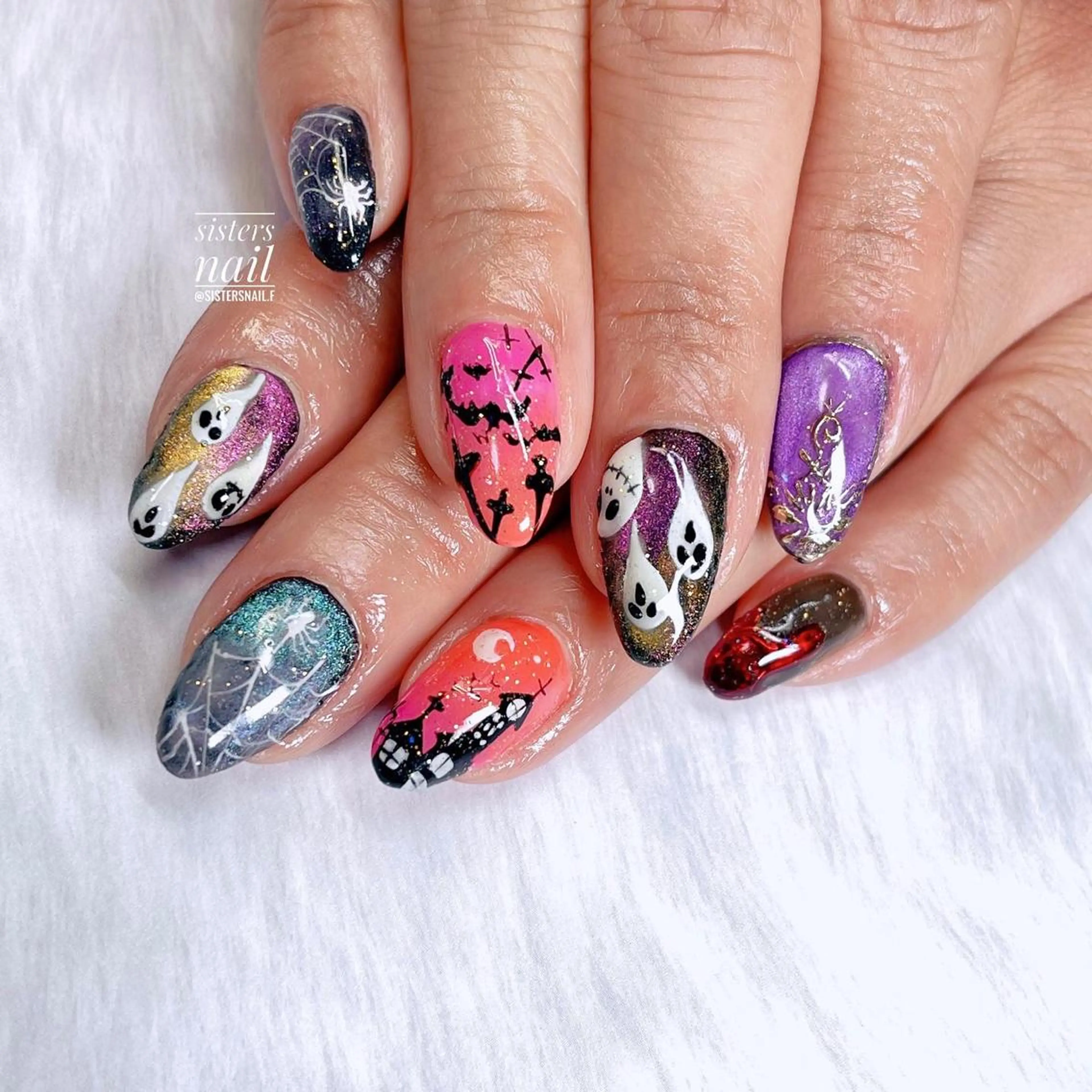 ネイル アートネイル ジェルネイル ハロウィン sisters nail.fのネイルデザイン