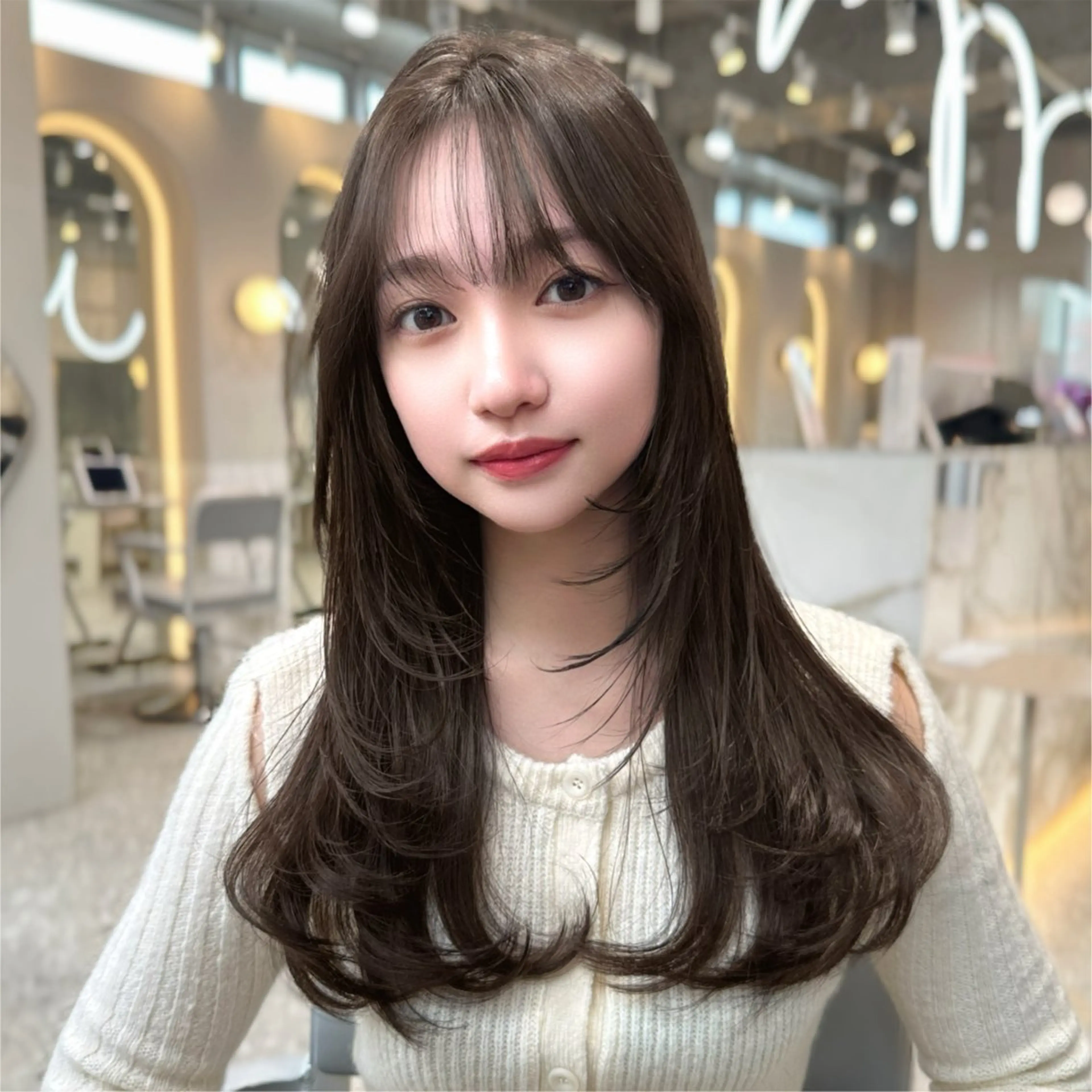 セミロング カラー ヘアカラー トリートメント 新宿/韓国風レイヤー 髪質改善/渋谷直樹のヘアスタイル