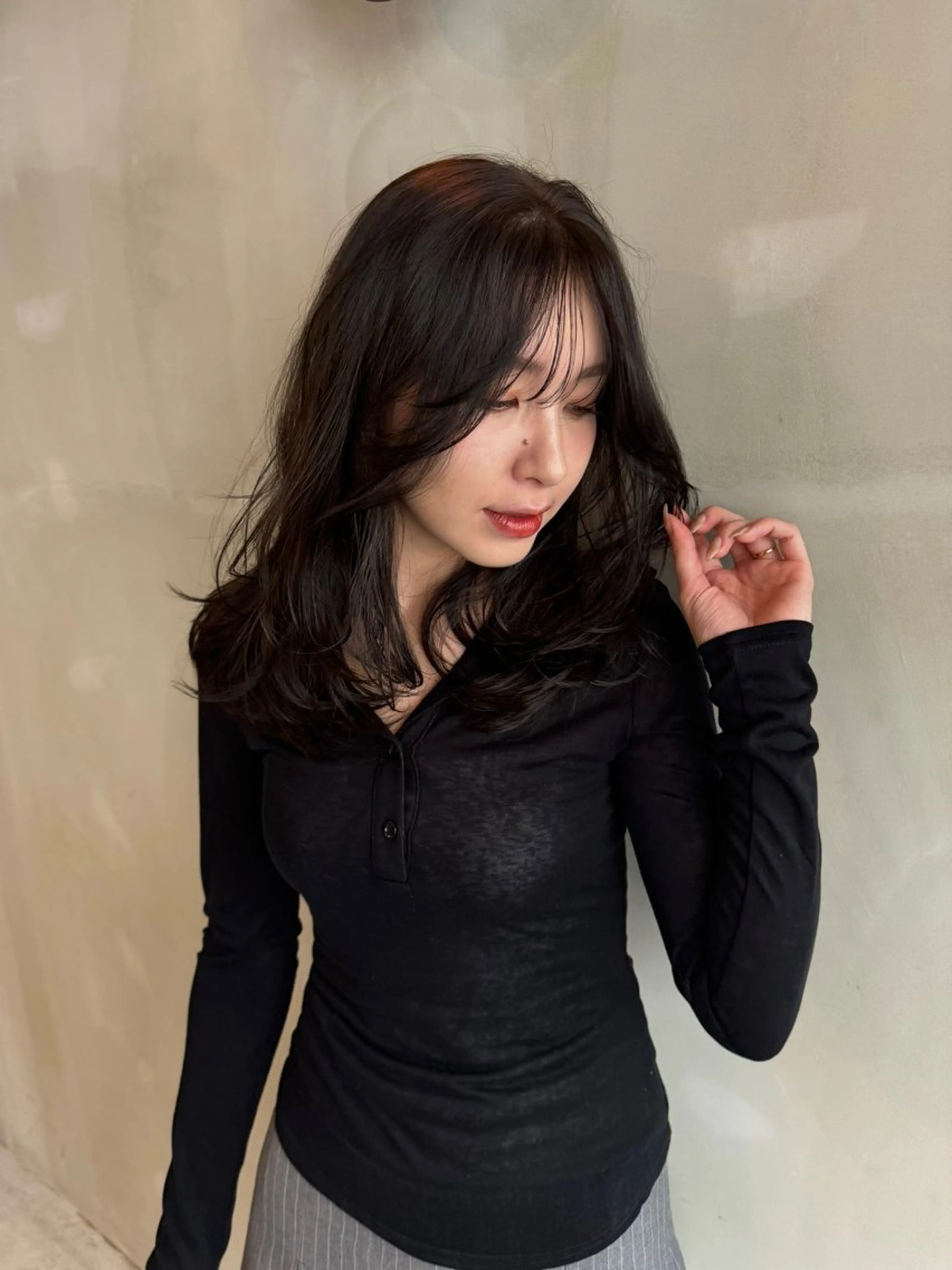 セミロング 韓国 / 中国ヘア 🦋Noniのヘアスタイル