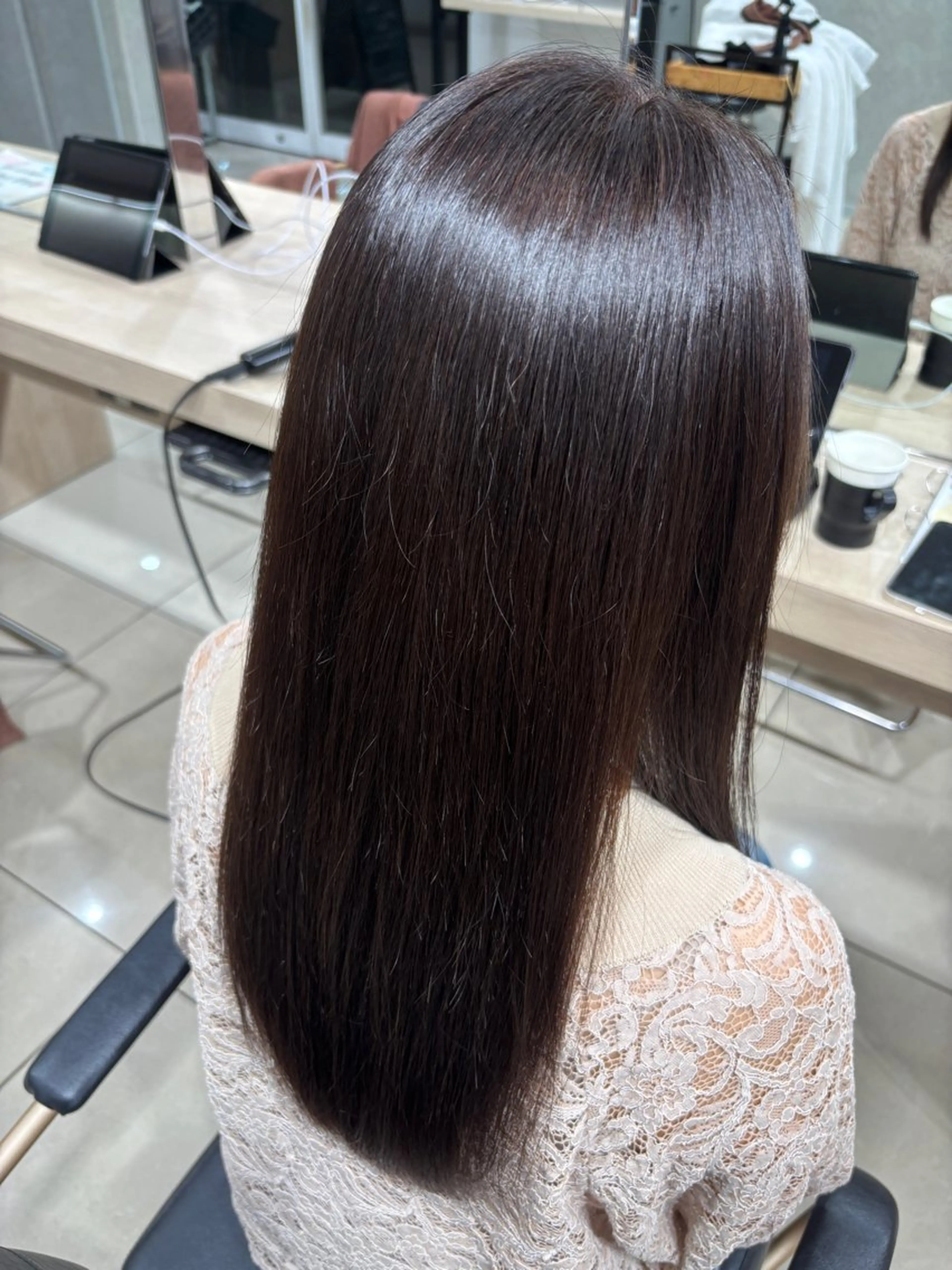 ロング カラー アッシュ 透明感カラー 🍒カラー/縮毛🍒 こばるのヘアスタイル