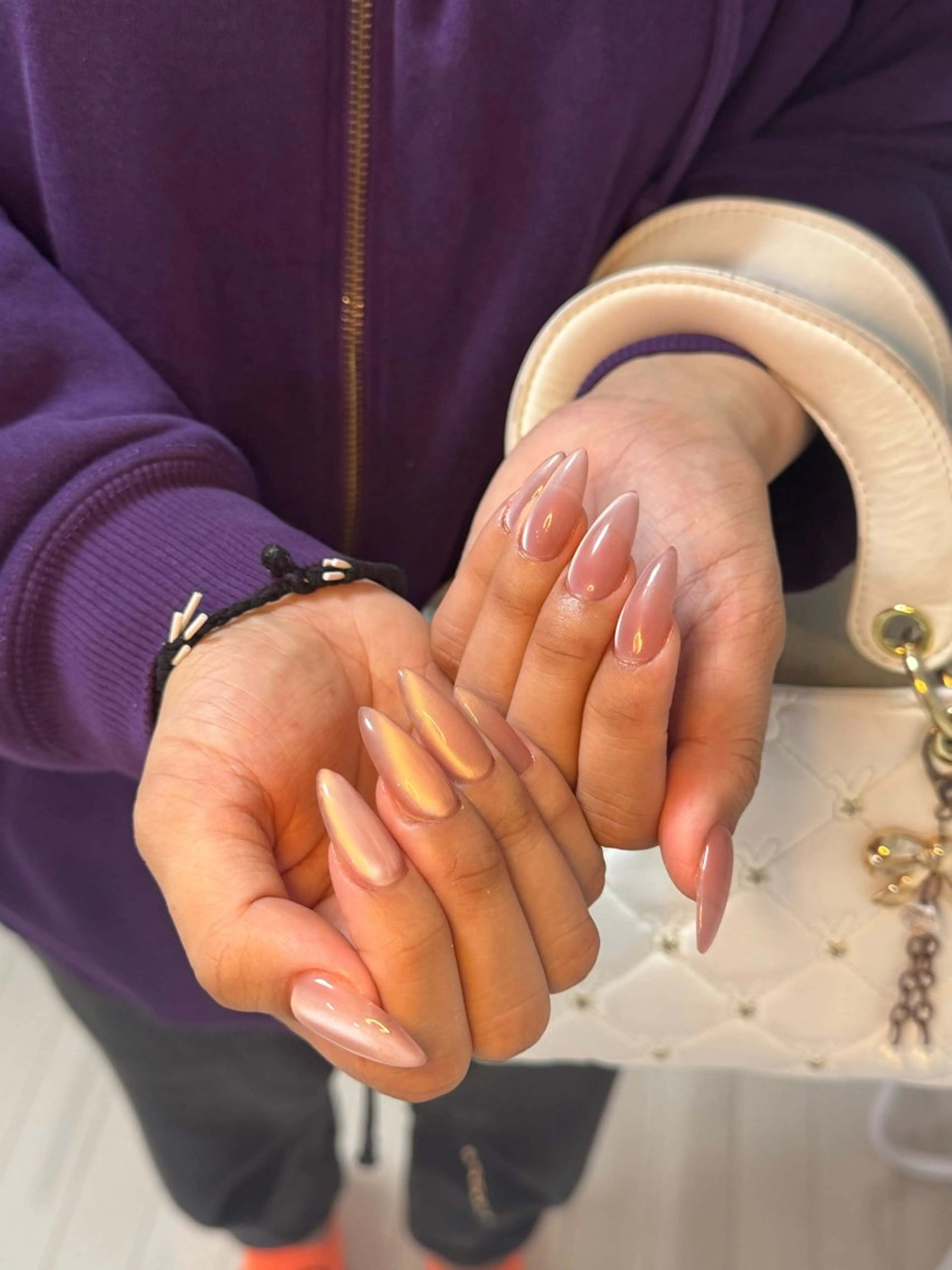 ネイル アートネイル オーロラネイル チークネイル フレンチネイル ガラスフレンチ ハンドネイル 🎀🎀YooLi Nail Salonのネイルデザイン