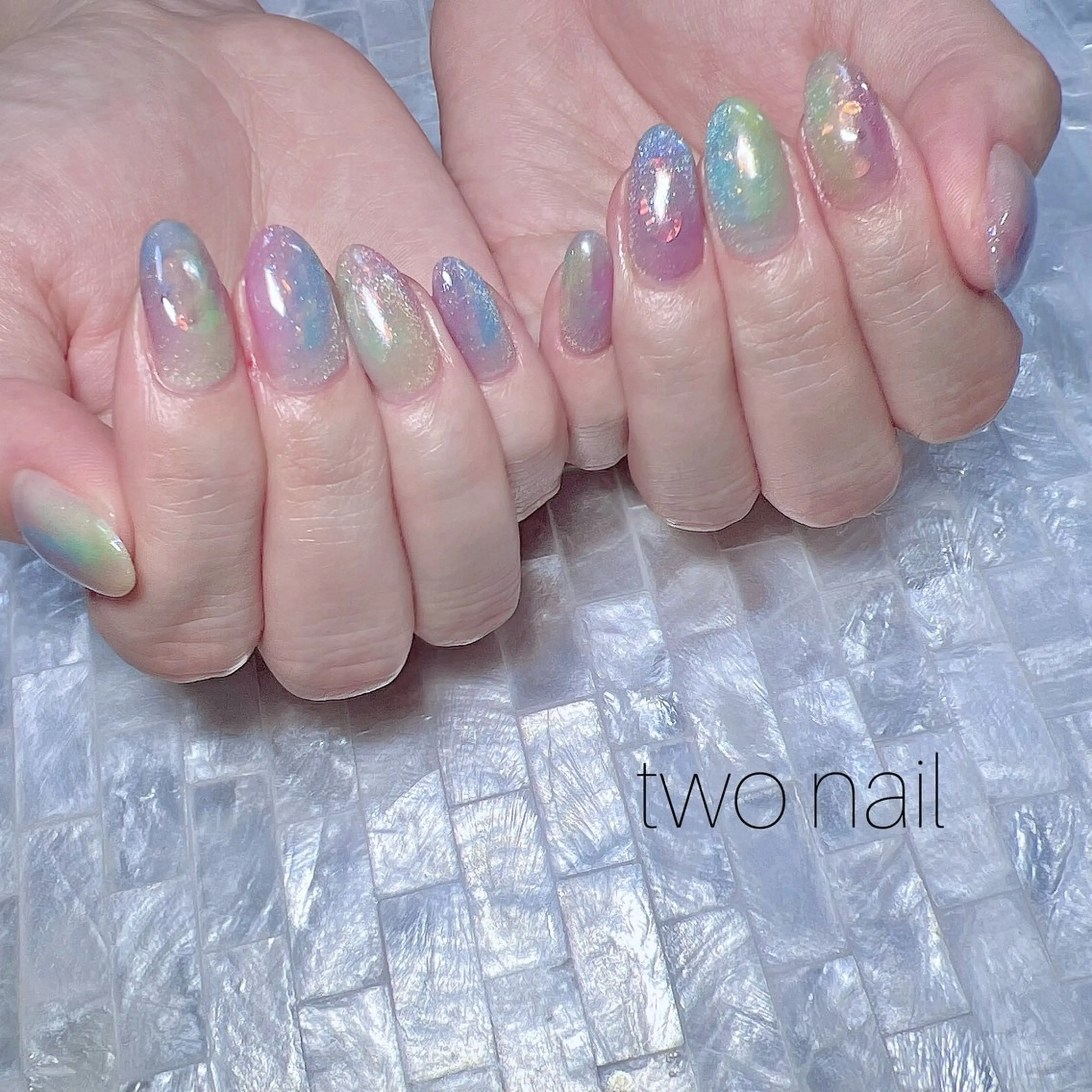 ネイル アートネイル ネイルチップ ホワイト ハンドネイル two nailのネイルデザイン