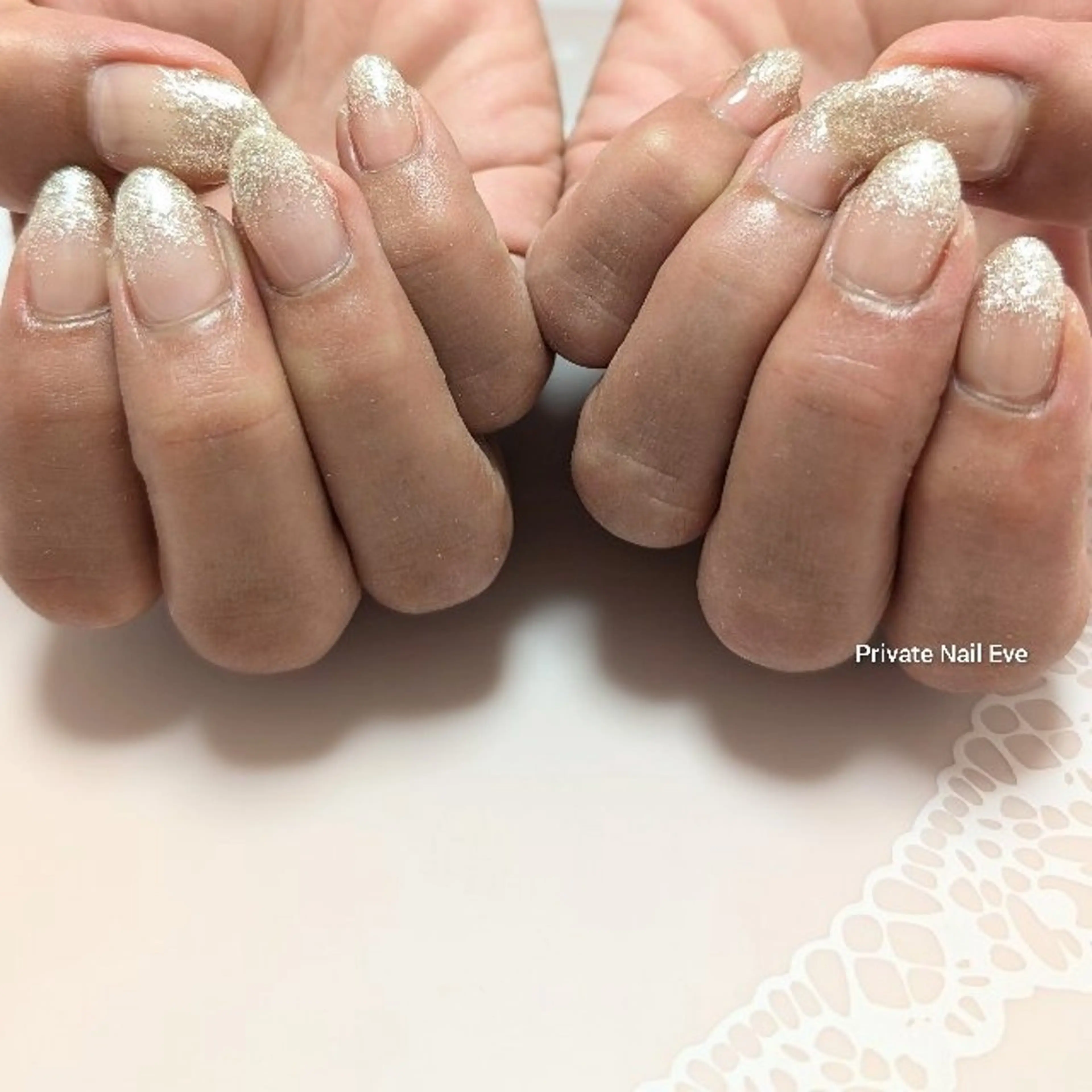 ネイル グラデーション ラメ(グリッター) ラメグラデーション ハンドネイル ネイル junkoのネイルデザイン