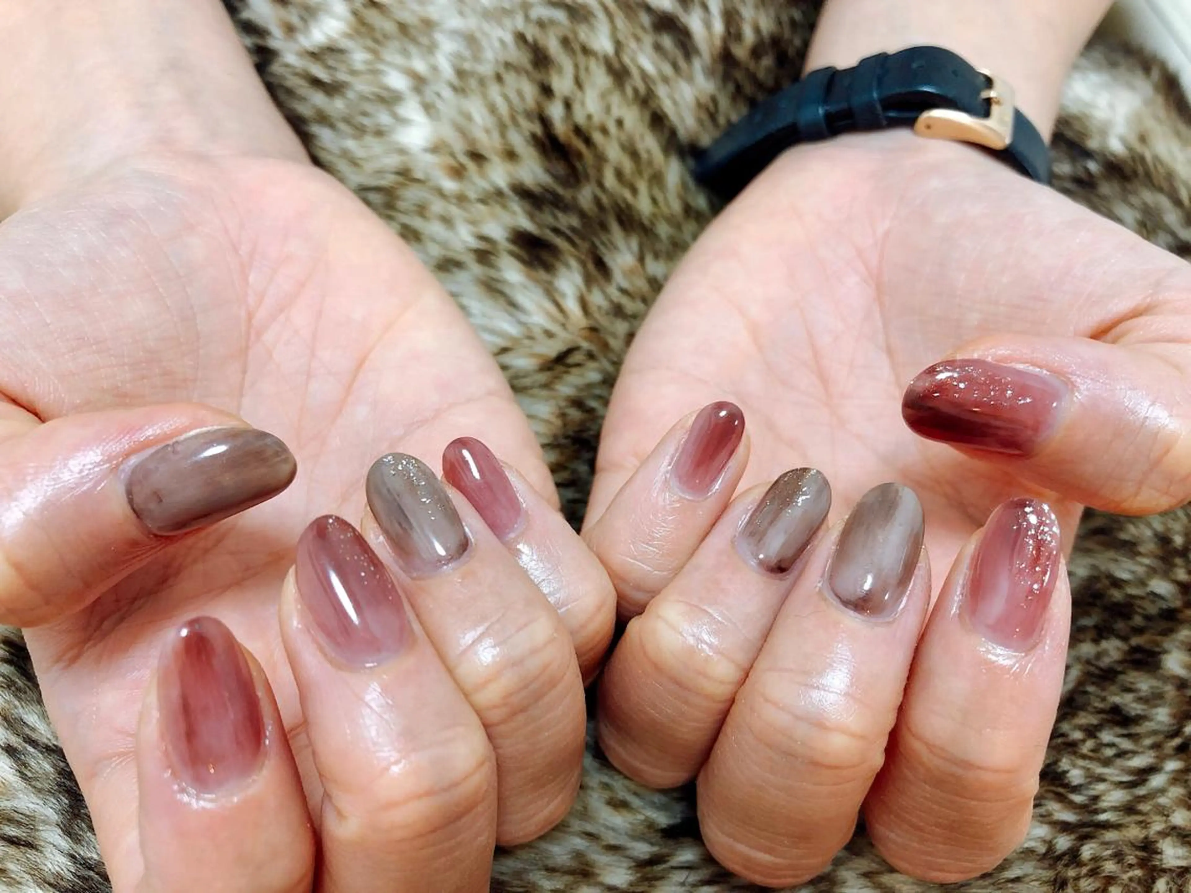 ネイル ブラウン kiki nail 二子玉川のネイルデザイン