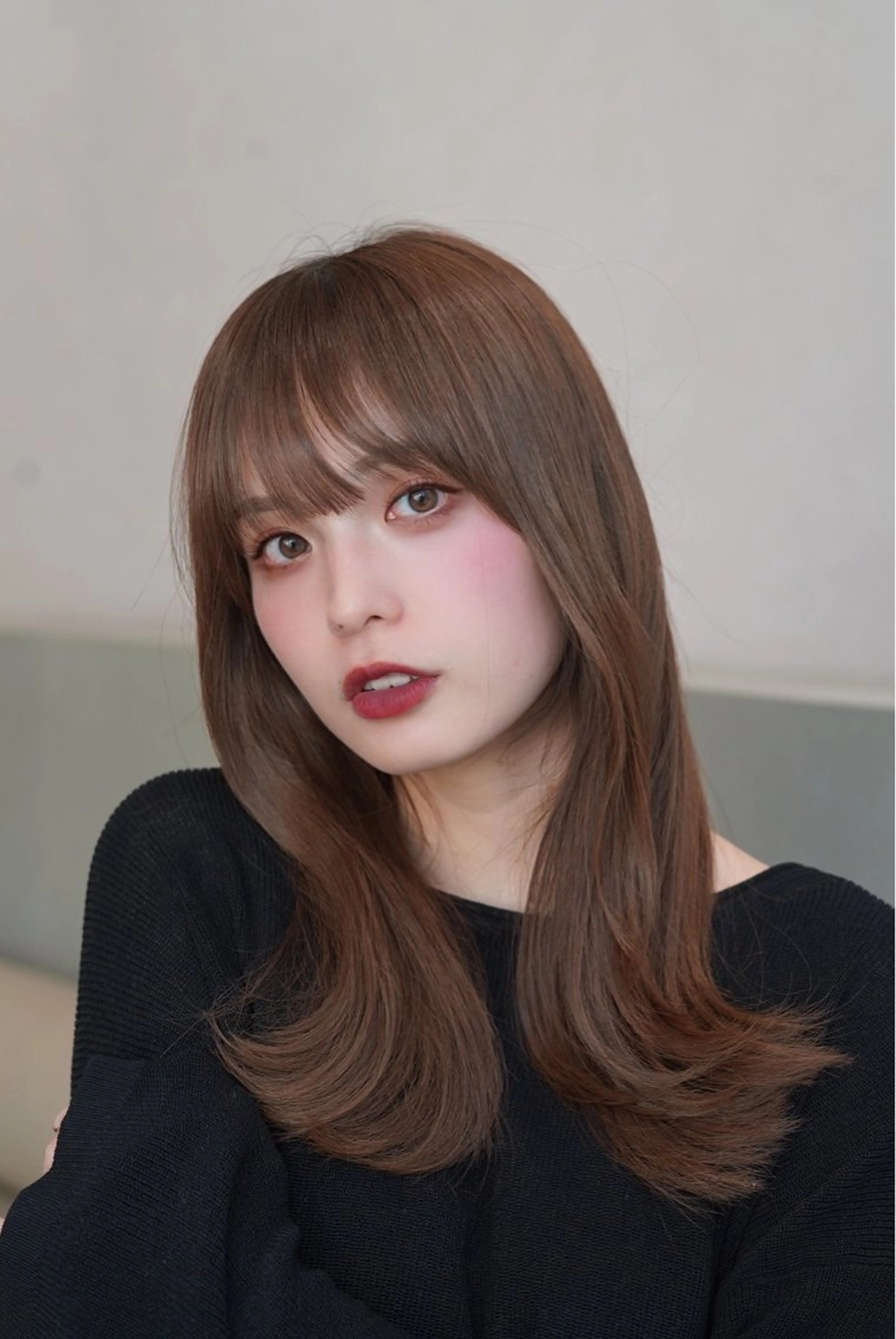 ミディアム 髪質改善 縮毛矯正 レイヤーカット/ くびれヘア佐藤大空のヘアスタイル