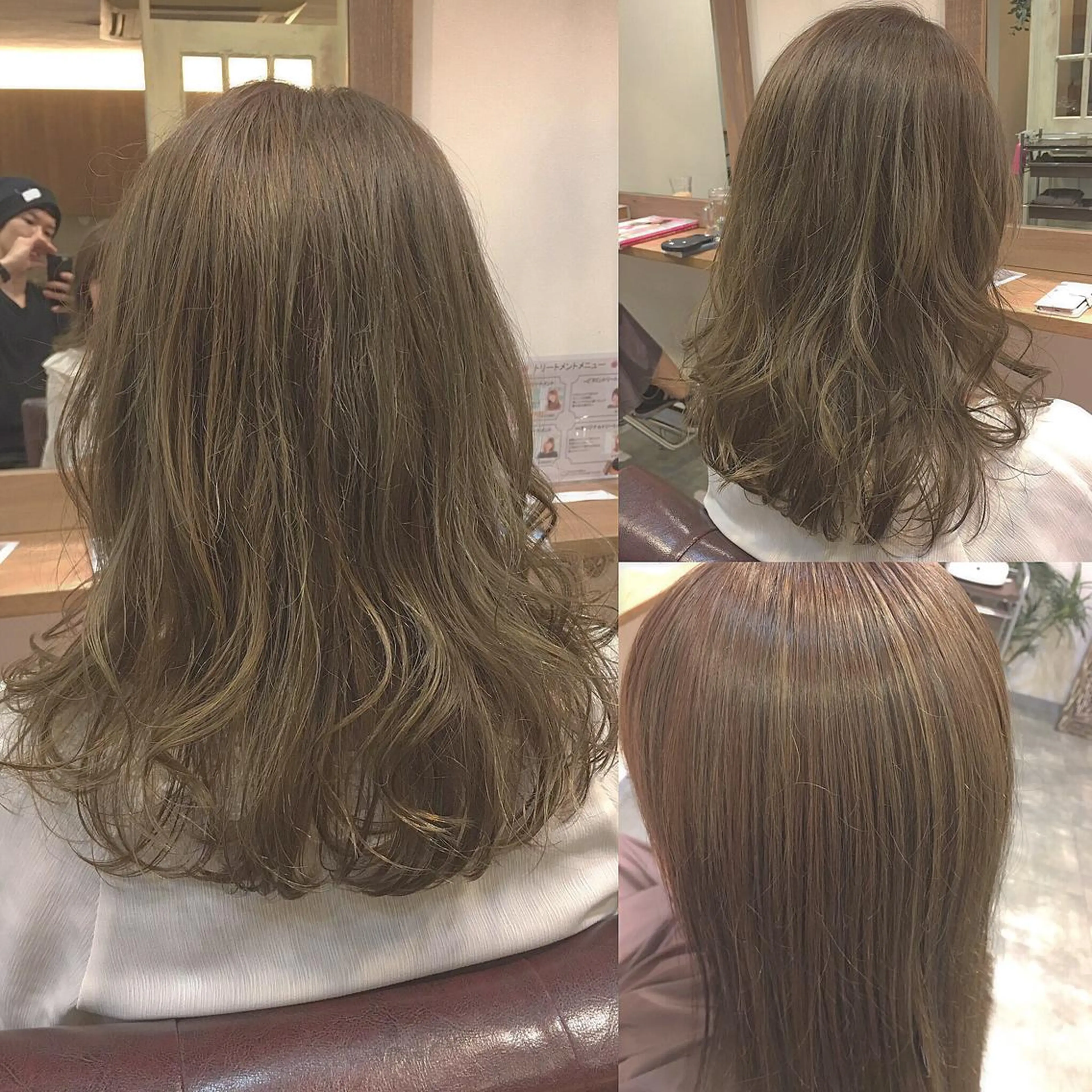 セミロング カラー ハイライトカラー ハイライト hair salon Ranun髪質改善のヘアスタイル